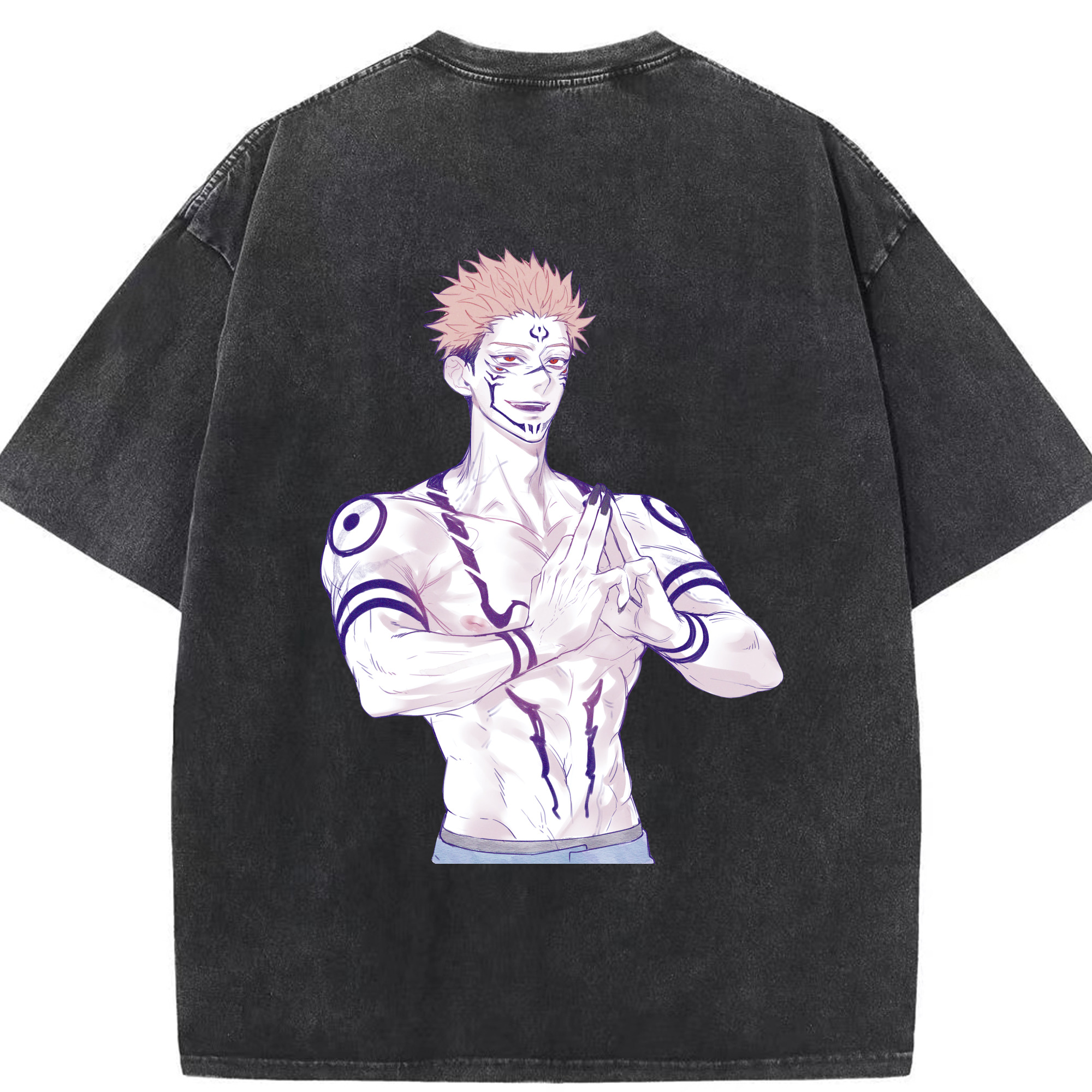 （画像用） 呪術廻戦 Jujutsu Kaisen 綿100% ヴィンテージ風 半袖Tシャツ（背面プリント）