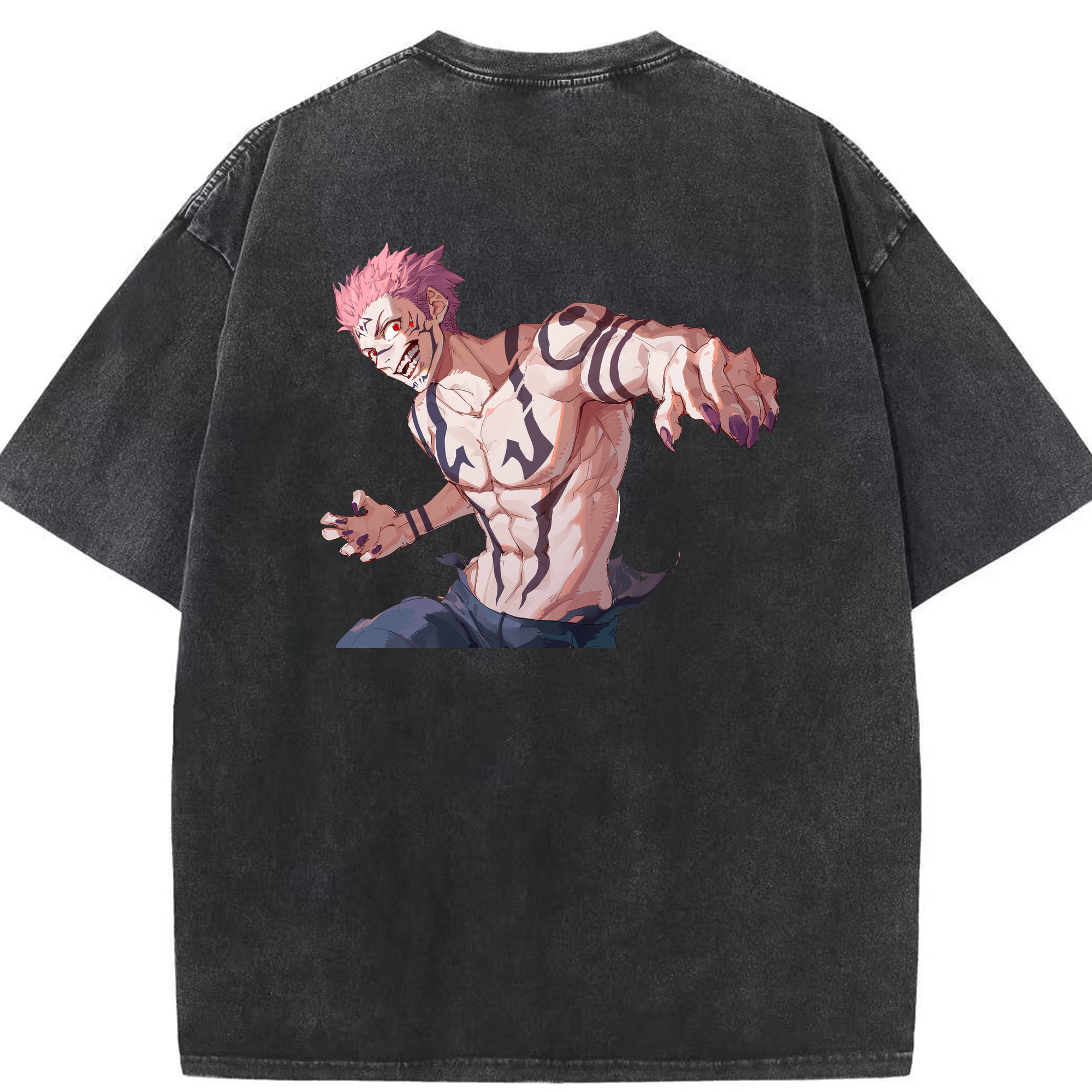 （画像用） 呪術廻戦 Jujutsu Kaisen 綿100% ヴィンテージ風 半袖Tシャツ（背面プリント）