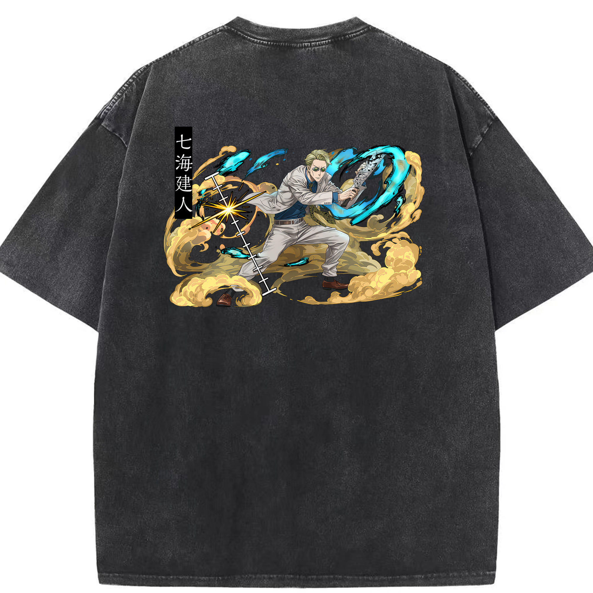 （画像用） 呪術廻戦 Jujutsu Kaisen 綿100% ヴィンテージ風 半袖Tシャツ（背面プリント）