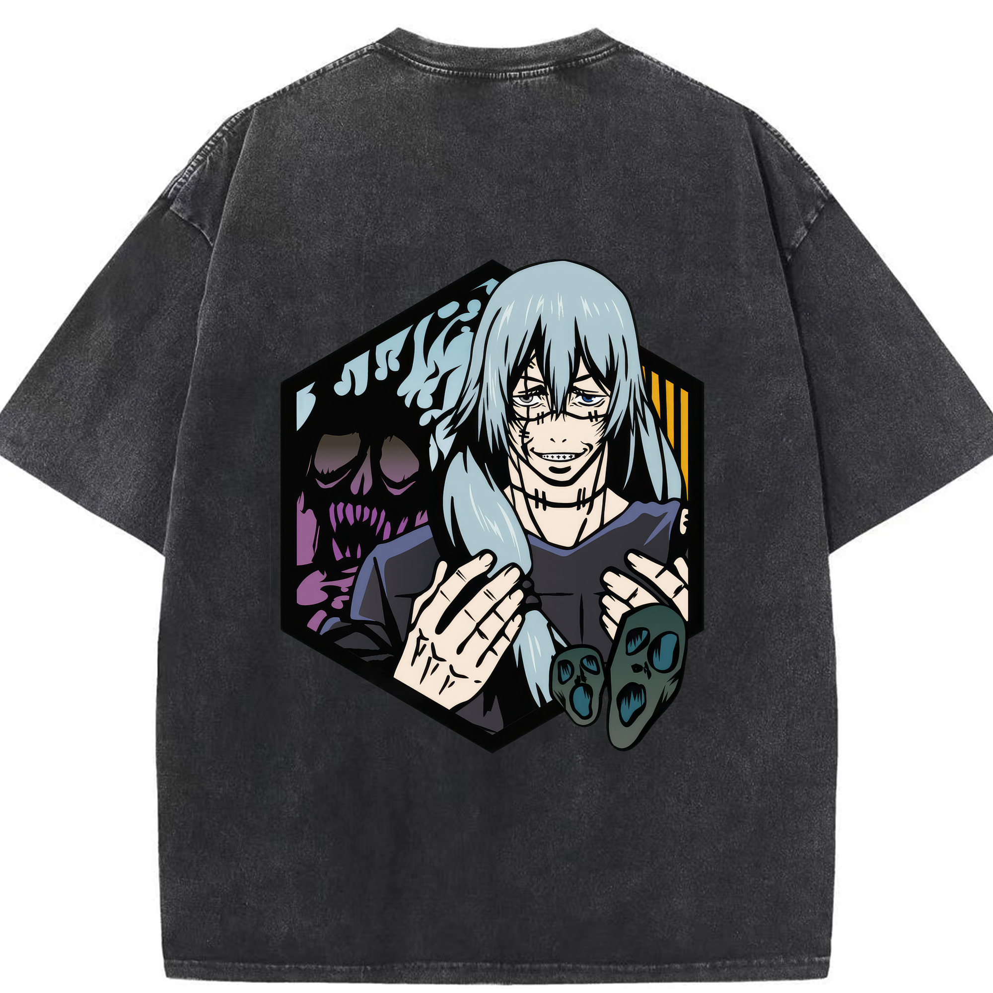 （画像用） 呪術廻戦 Jujutsu Kaisen 綿100% ヴィンテージ風 半袖Tシャツ（背面プリント）