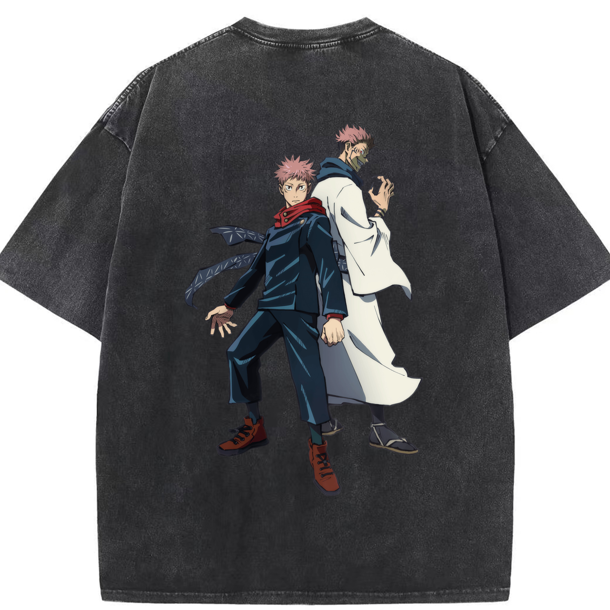 （画像用） 呪術廻戦 Jujutsu Kaisen 綿100% ヴィンテージ風 半袖Tシャツ（背面プリント）