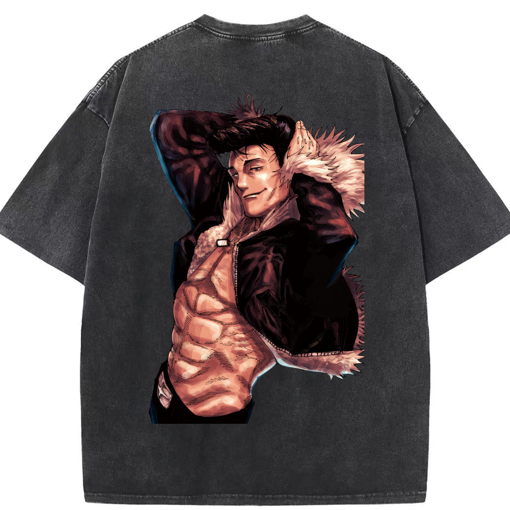 （画像用） 呪術廻戦 Jujutsu Kaisen 綿100% ヴィンテージ風 半袖Tシャツ（背面プリント）