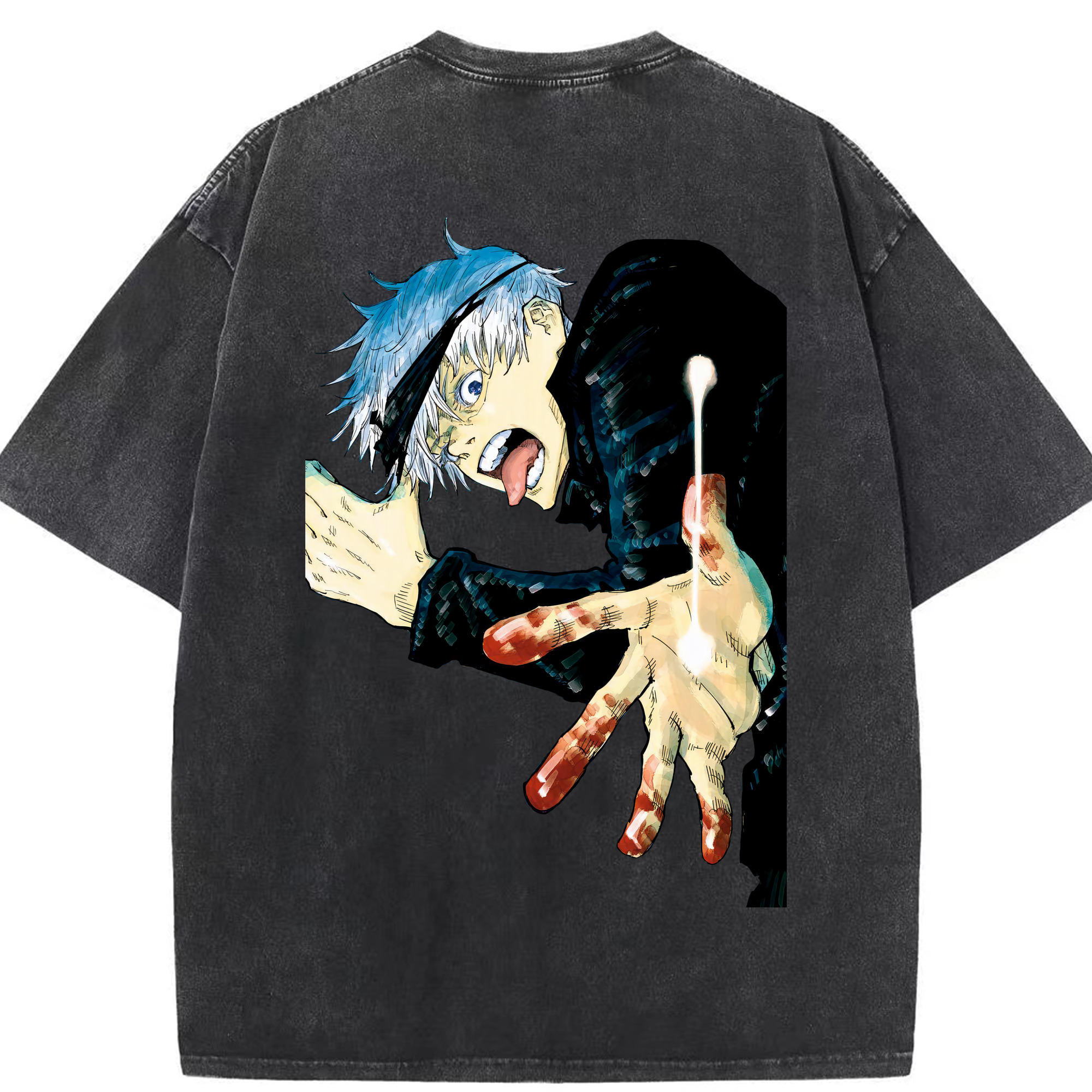 （画像用） 呪術廻戦 Jujutsu Kaisen 綿100% ヴィンテージ風 半袖Tシャツ（背面プリント）