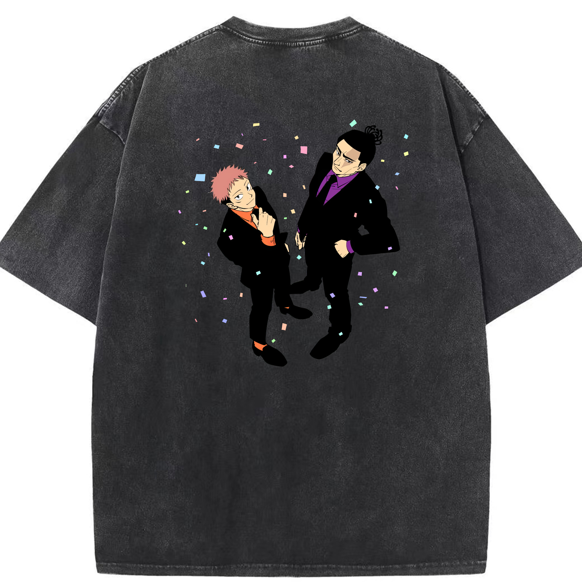 （画像用） 呪術廻戦 Jujutsu Kaisen 綿100% ヴィンテージ風 半袖Tシャツ（背面プリント）