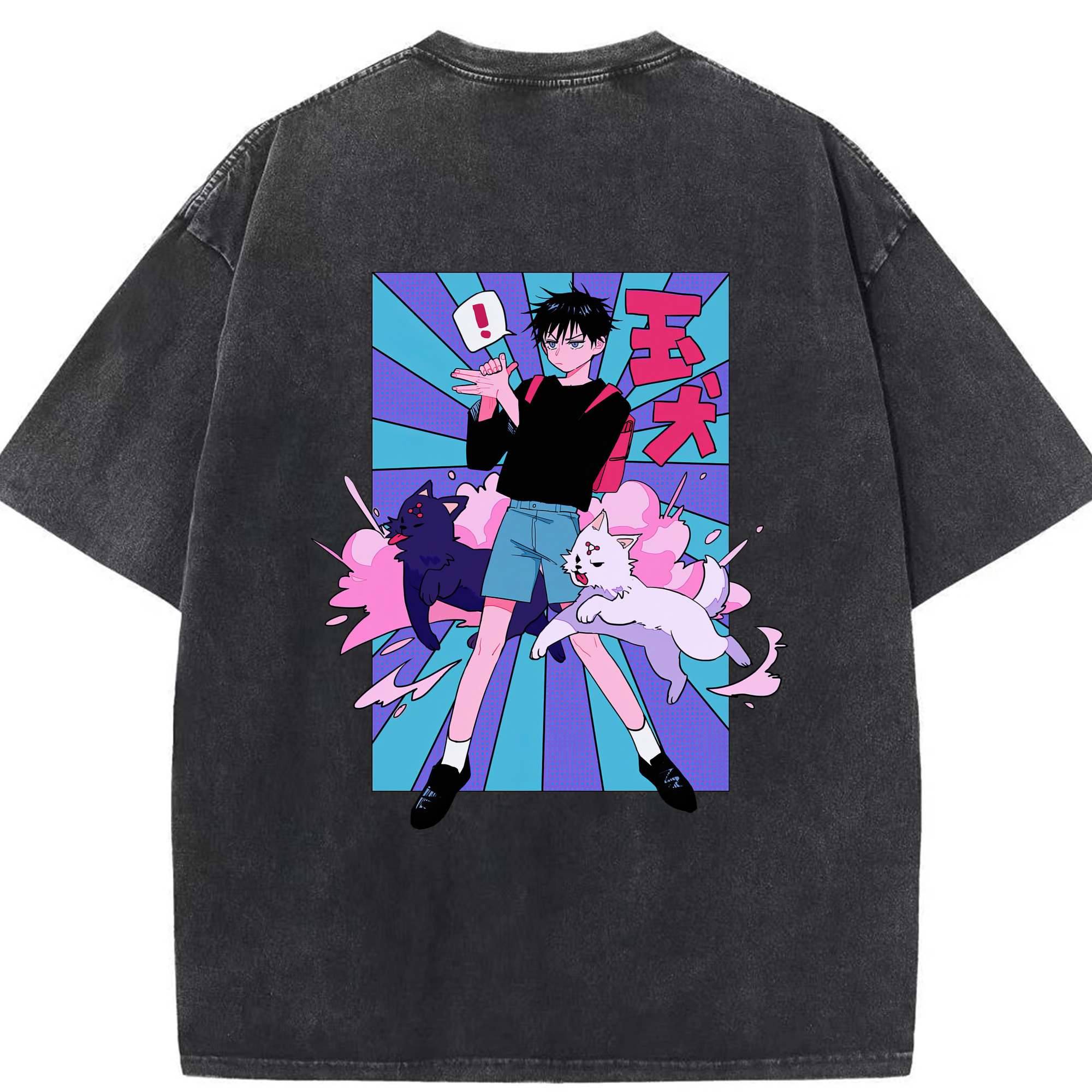 （画像用） 呪術廻戦 Jujutsu Kaisen 綿100% ヴィンテージ風 半袖Tシャツ（背面プリント）