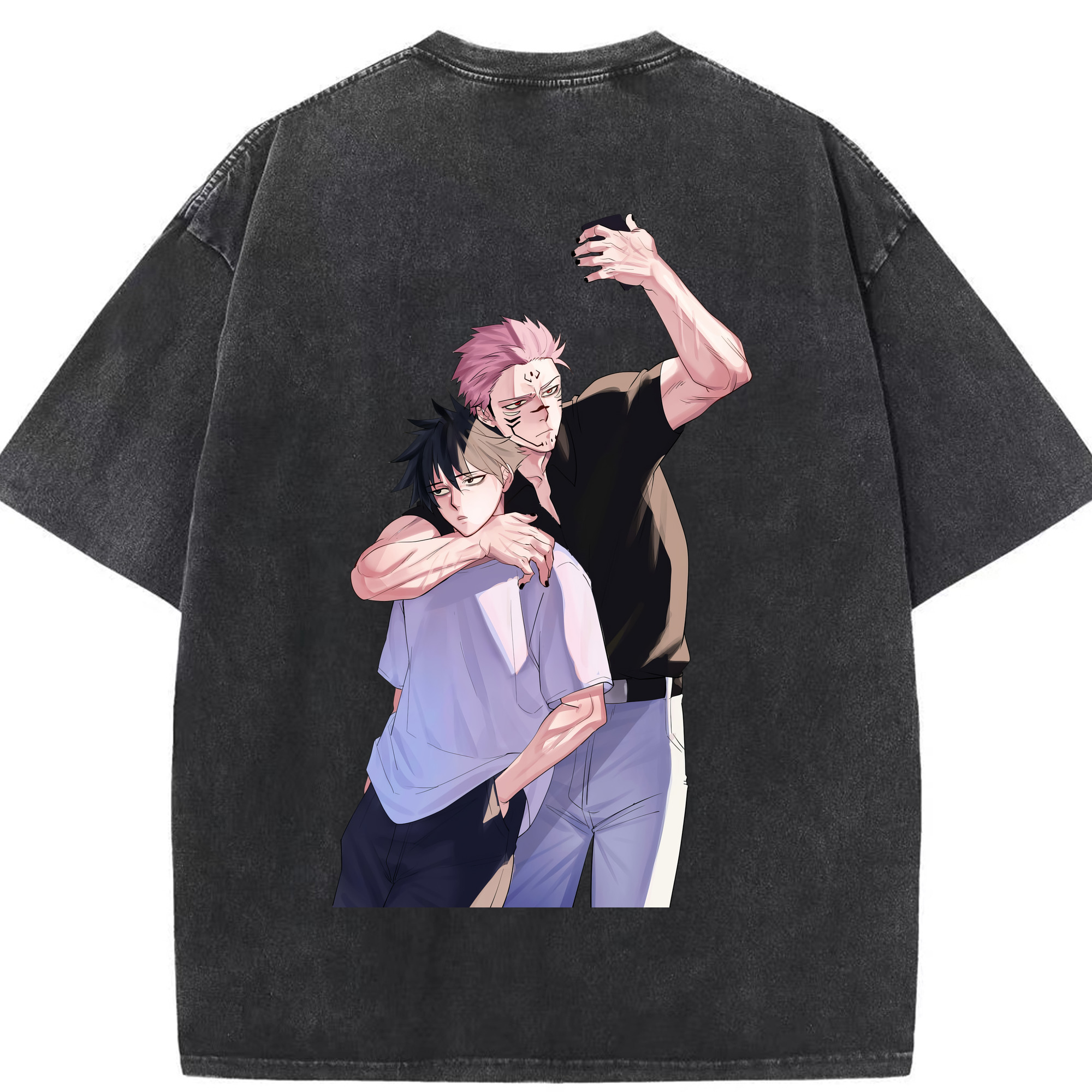 （画像用） 呪術廻戦 Jujutsu Kaisen 綿100% ヴィンテージ風 半袖Tシャツ（背面プリント）