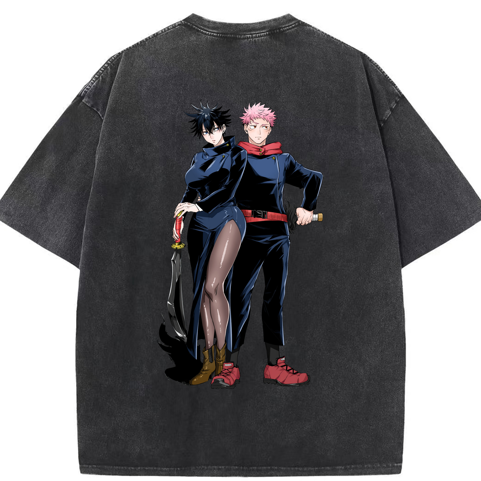 （画像用） 呪術廻戦 Jujutsu Kaisen 綿100% ヴィンテージ風 半袖Tシャツ（背面プリント）