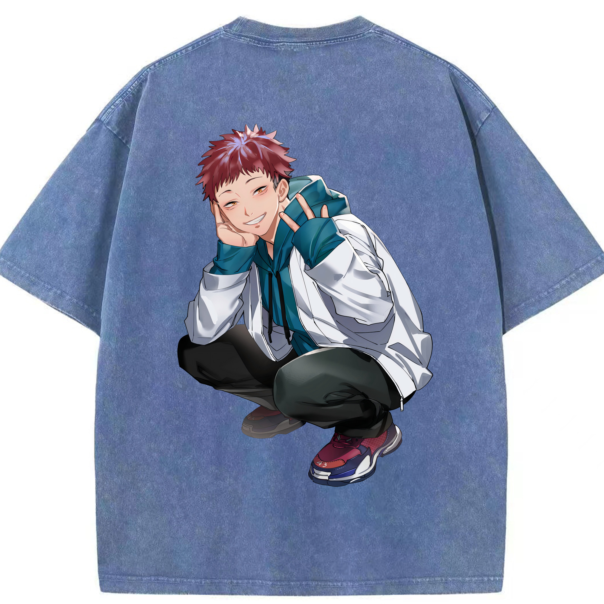（画像用） 呪術廻戦 Jujutsu Kaisen 綿100% ヴィンテージ風 半袖Tシャツ（背面プリント）