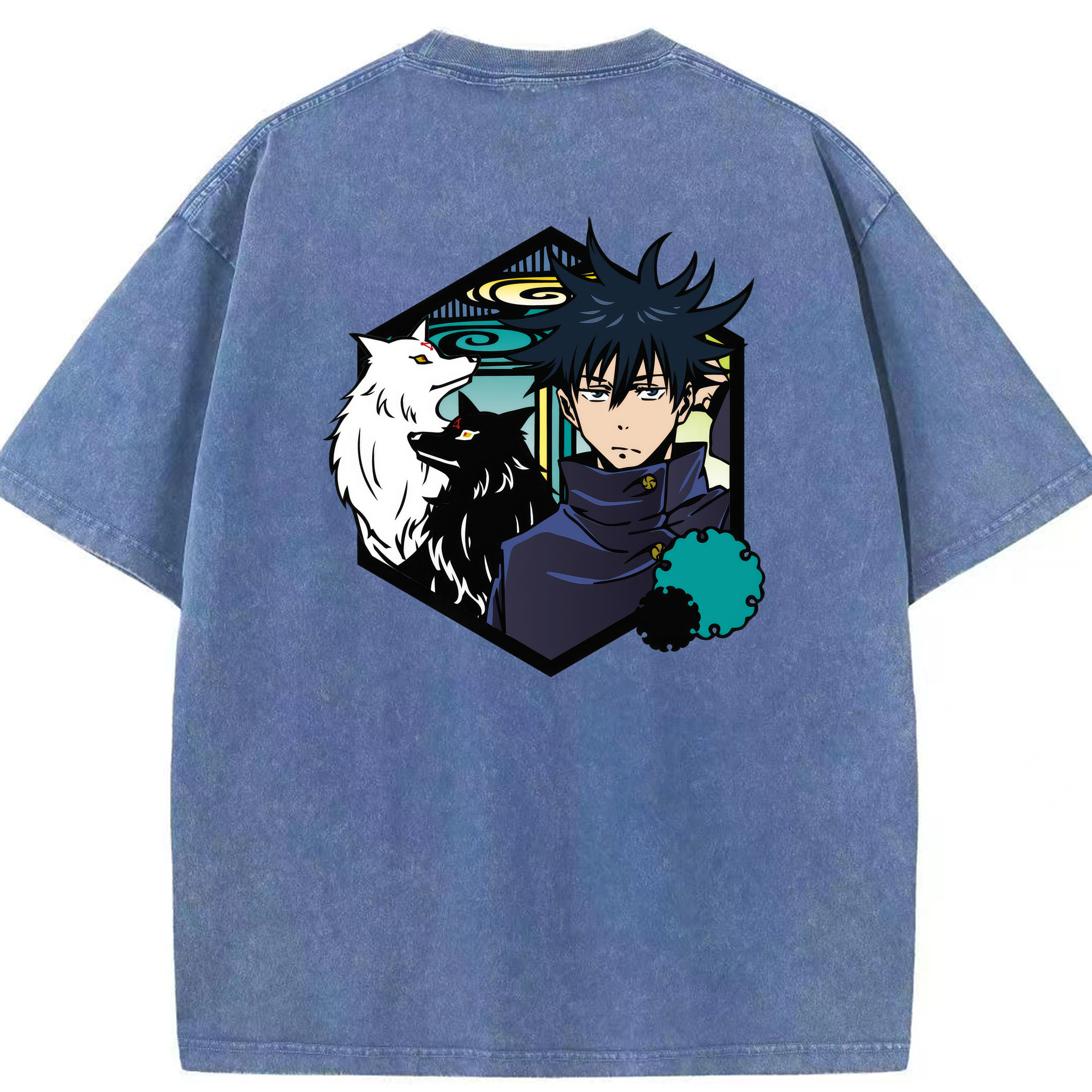 （画像用） 呪術廻戦 Jujutsu Kaisen 綿100% ヴィンテージ風 半袖Tシャツ（背面プリント）