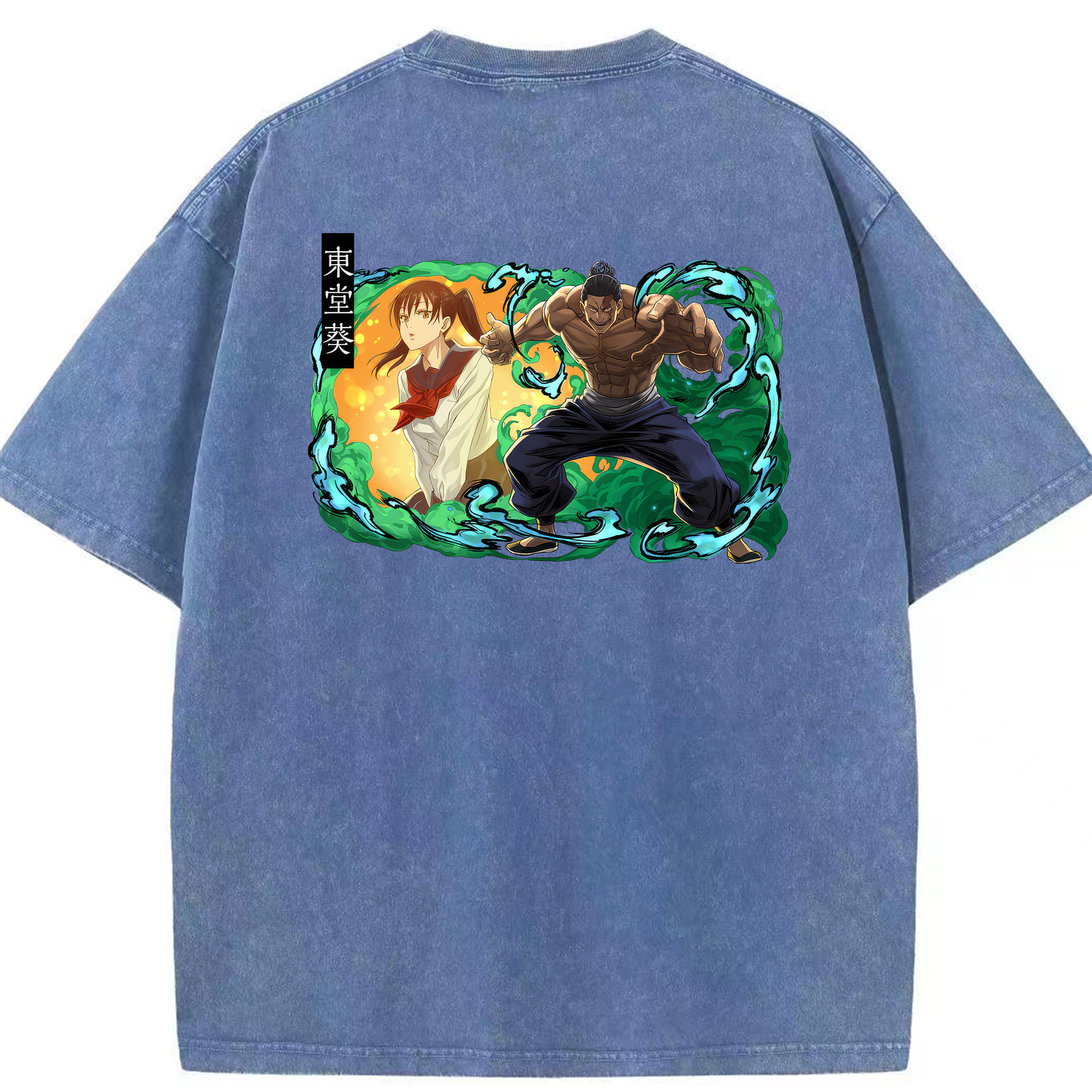 （画像用） 呪術廻戦 Jujutsu Kaisen 綿100% ヴィンテージ風 半袖Tシャツ（背面プリント）