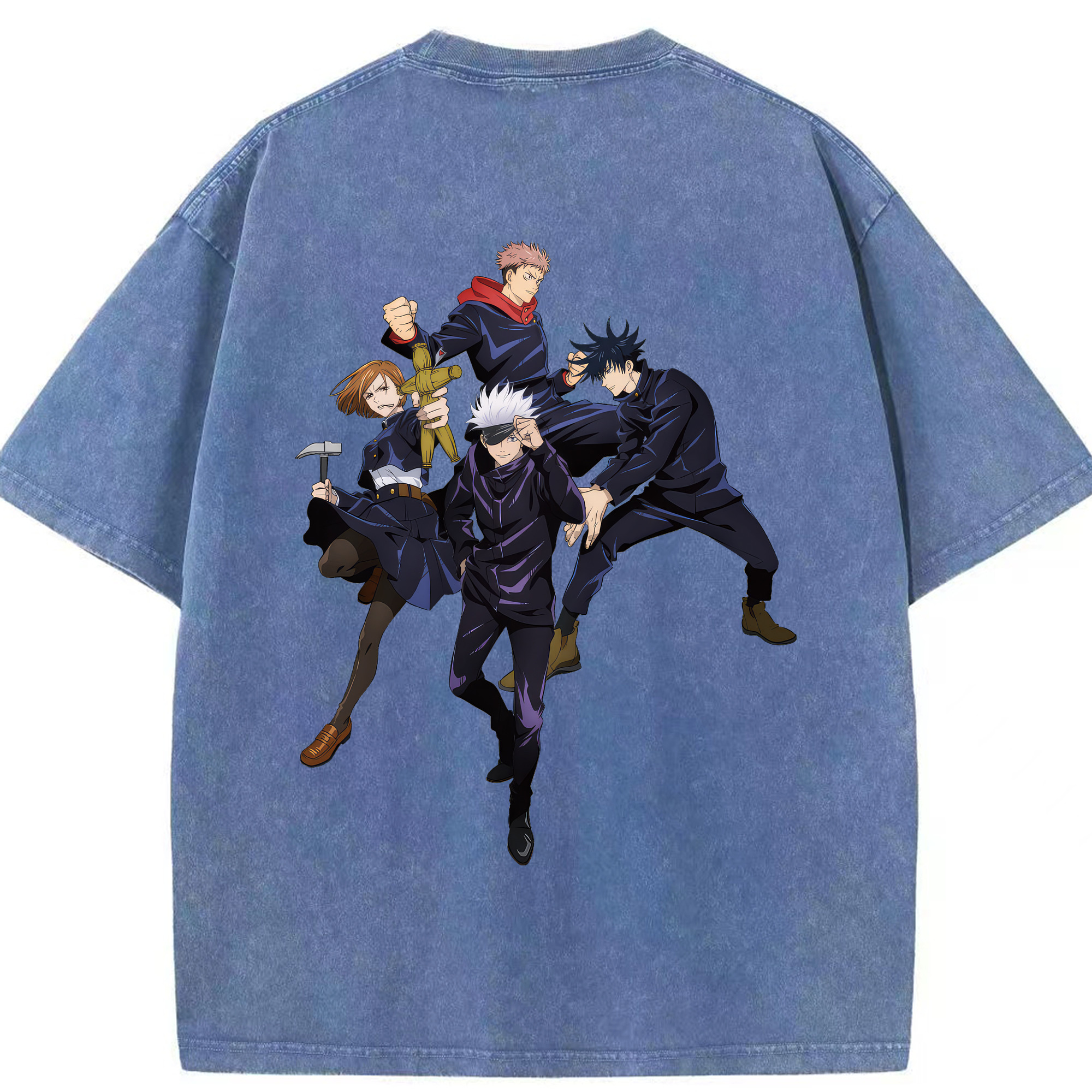 （画像用） 呪術廻戦 Jujutsu Kaisen 綿100% ヴィンテージ風 半袖Tシャツ（背面プリント）