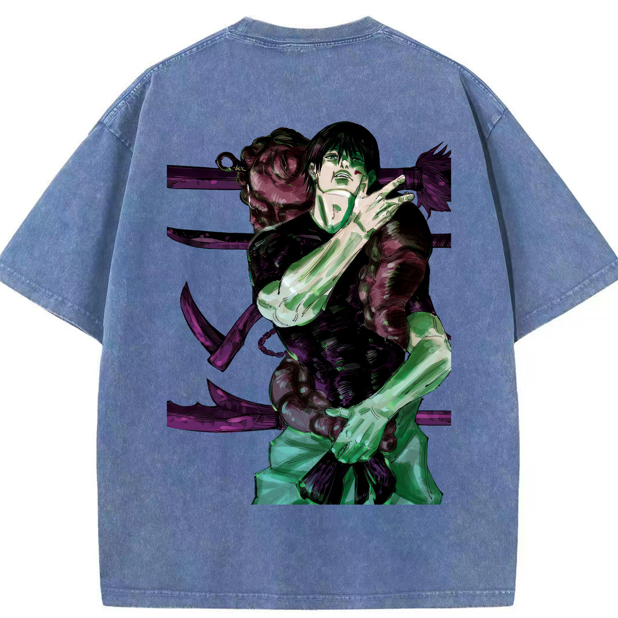 （画像用） 呪術廻戦 Jujutsu Kaisen 綿100% ヴィンテージ風 半袖Tシャツ（背面プリント）
