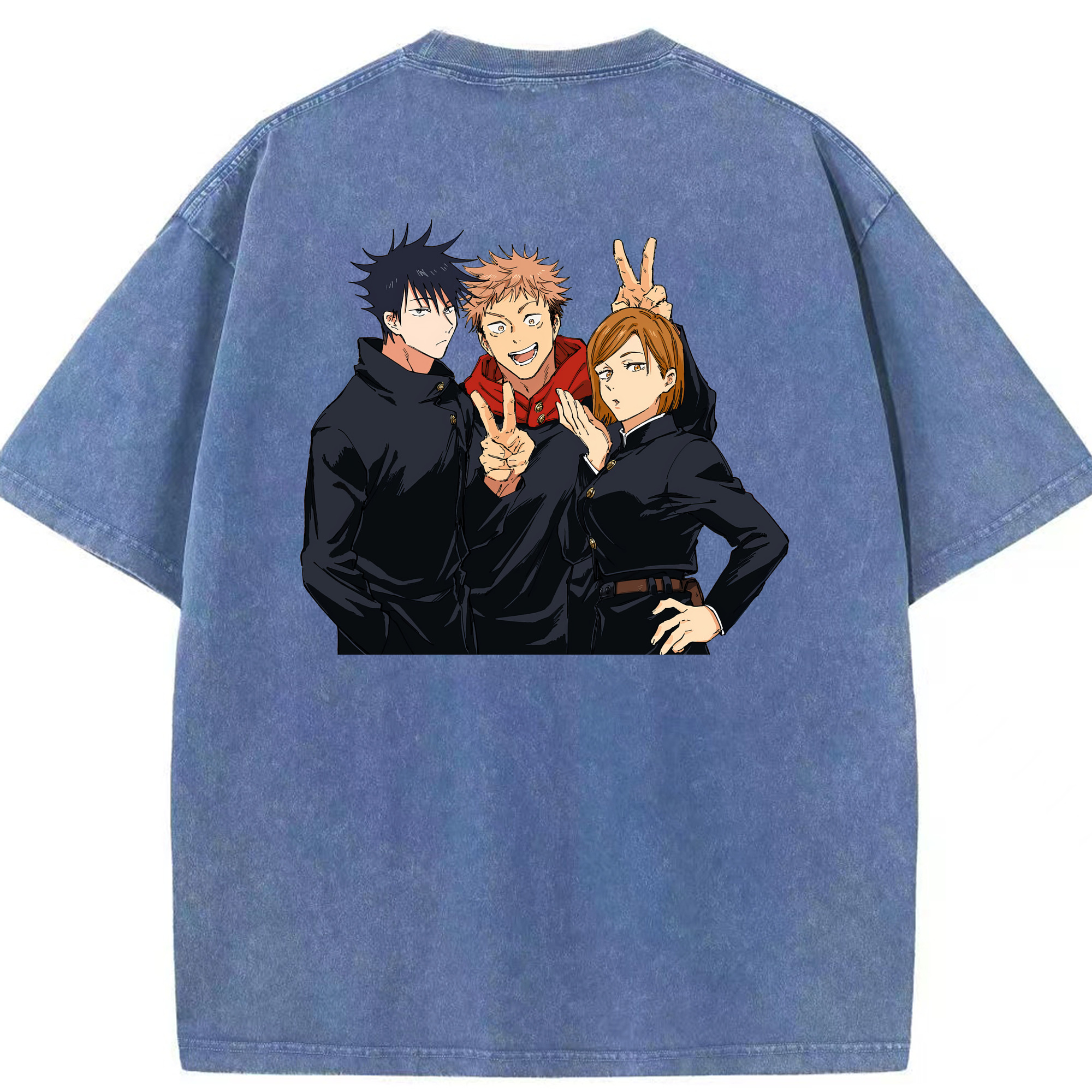 （画像用） 呪術廻戦 Jujutsu Kaisen 綿100% ヴィンテージ風 半袖Tシャツ（背面プリント）