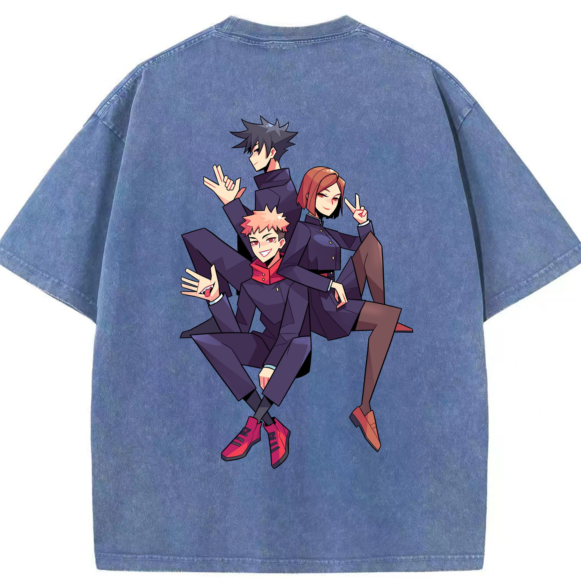 （画像用） 呪術廻戦 Jujutsu Kaisen 綿100% ヴィンテージ風 半袖Tシャツ（背面プリント）