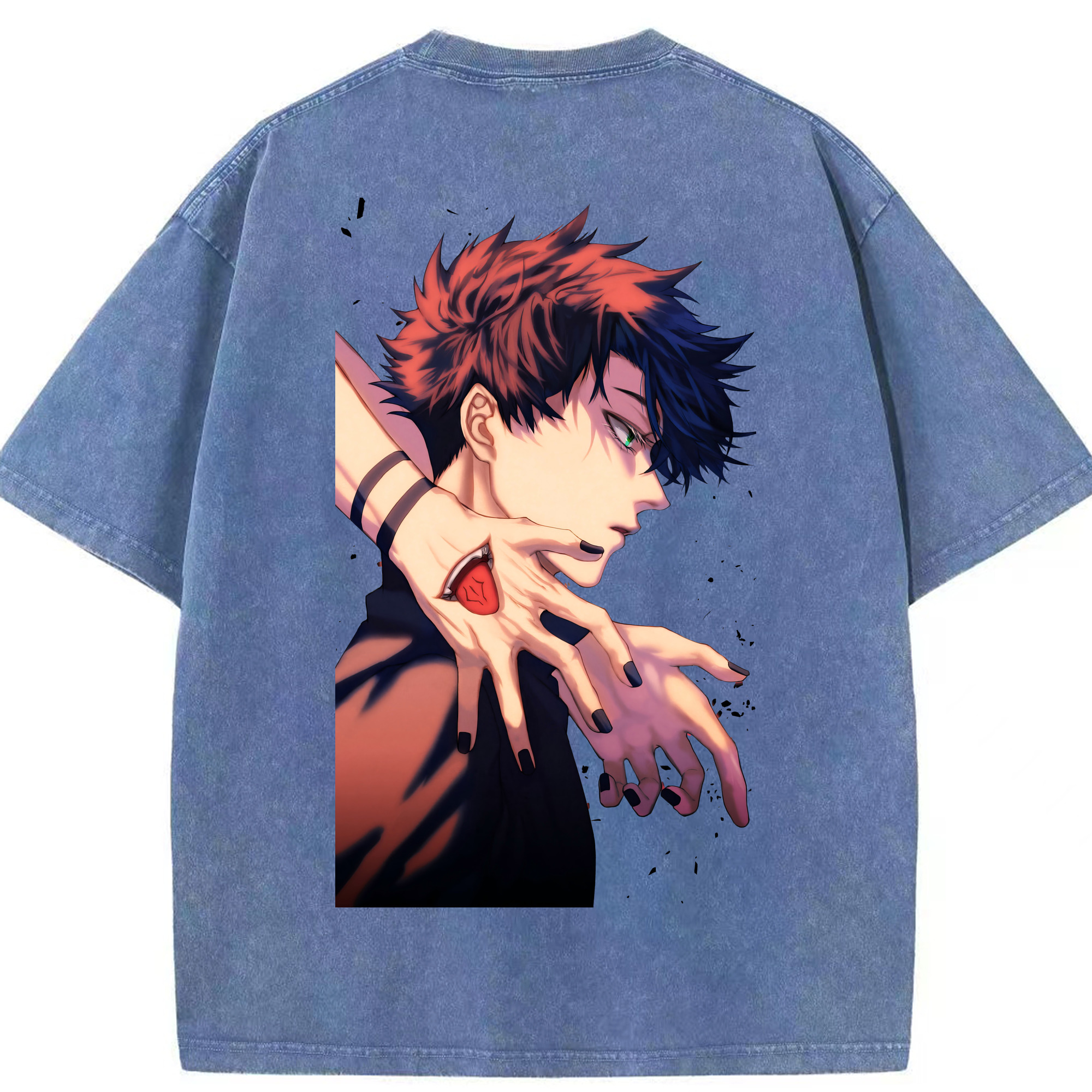 （画像用） 呪術廻戦 Jujutsu Kaisen 綿100% ヴィンテージ風 半袖Tシャツ（背面プリント）