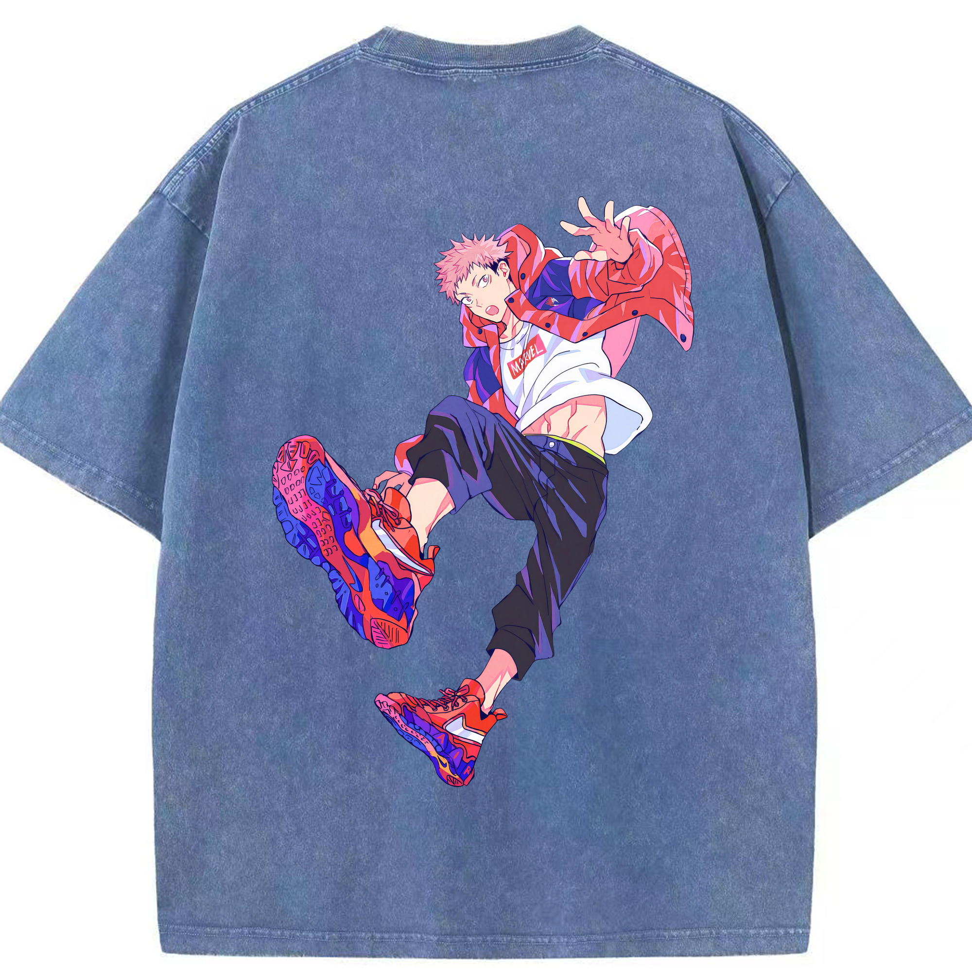 （画像用） 呪術廻戦 Jujutsu Kaisen 綿100% ヴィンテージ風 半袖Tシャツ（背面プリント）