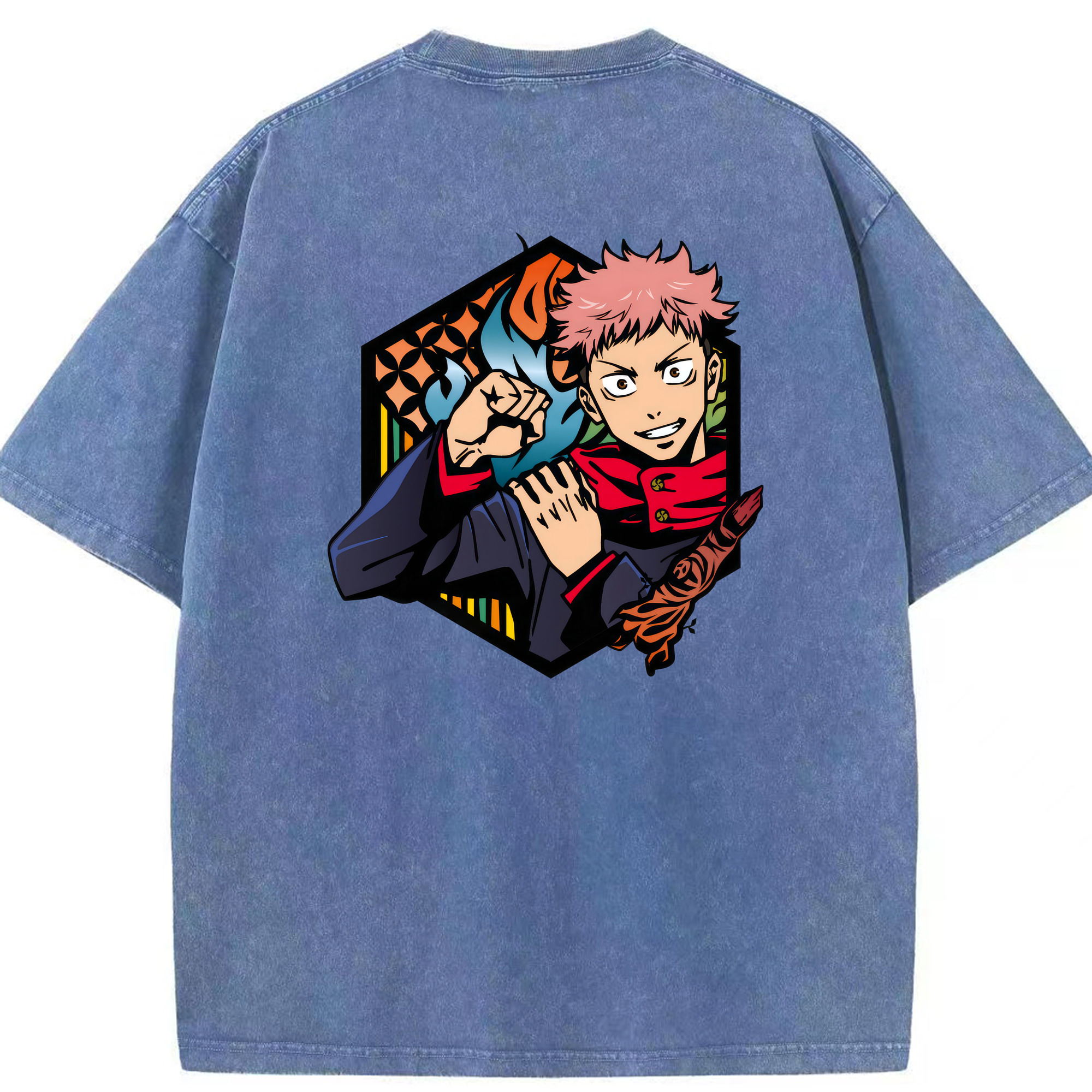 （画像用） 呪術廻戦 Jujutsu Kaisen 綿100% ヴィンテージ風 半袖Tシャツ（背面プリント）