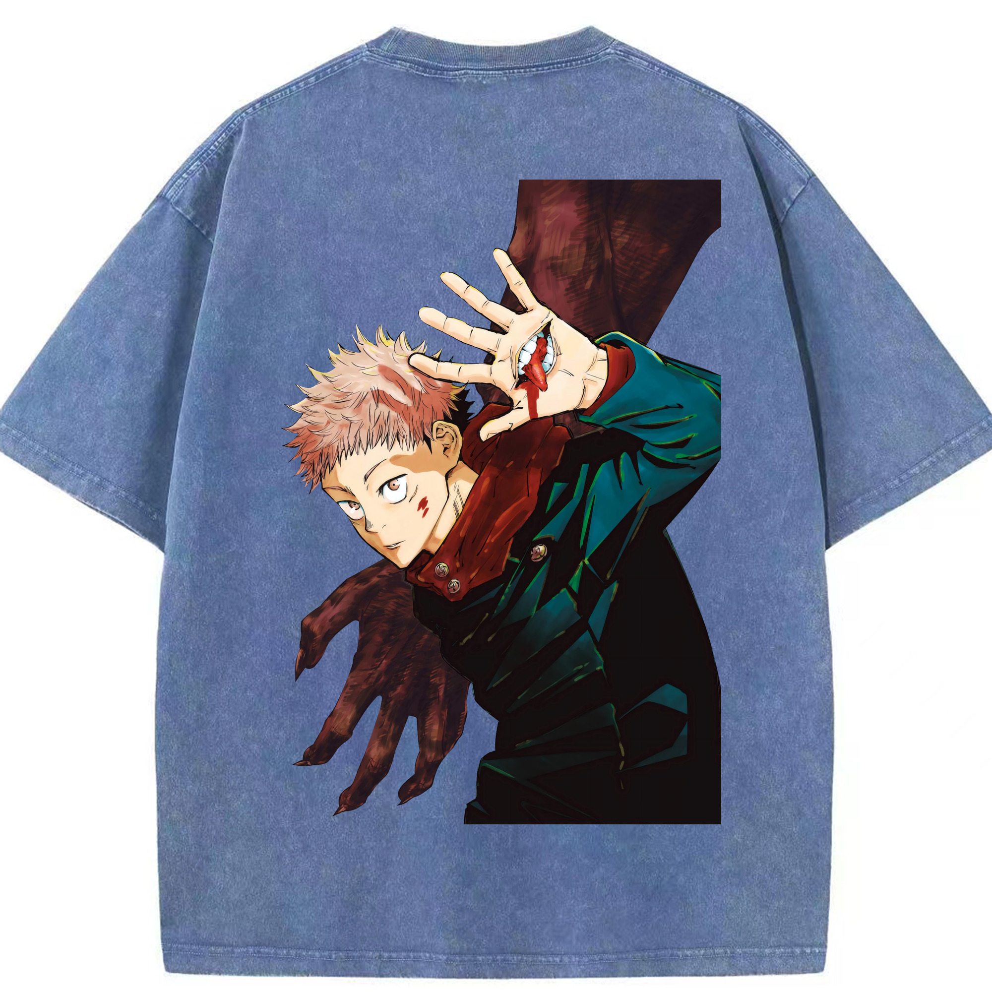（画像用） 呪術廻戦 Jujutsu Kaisen 綿100% ヴィンテージ風 半袖Tシャツ（背面プリント）