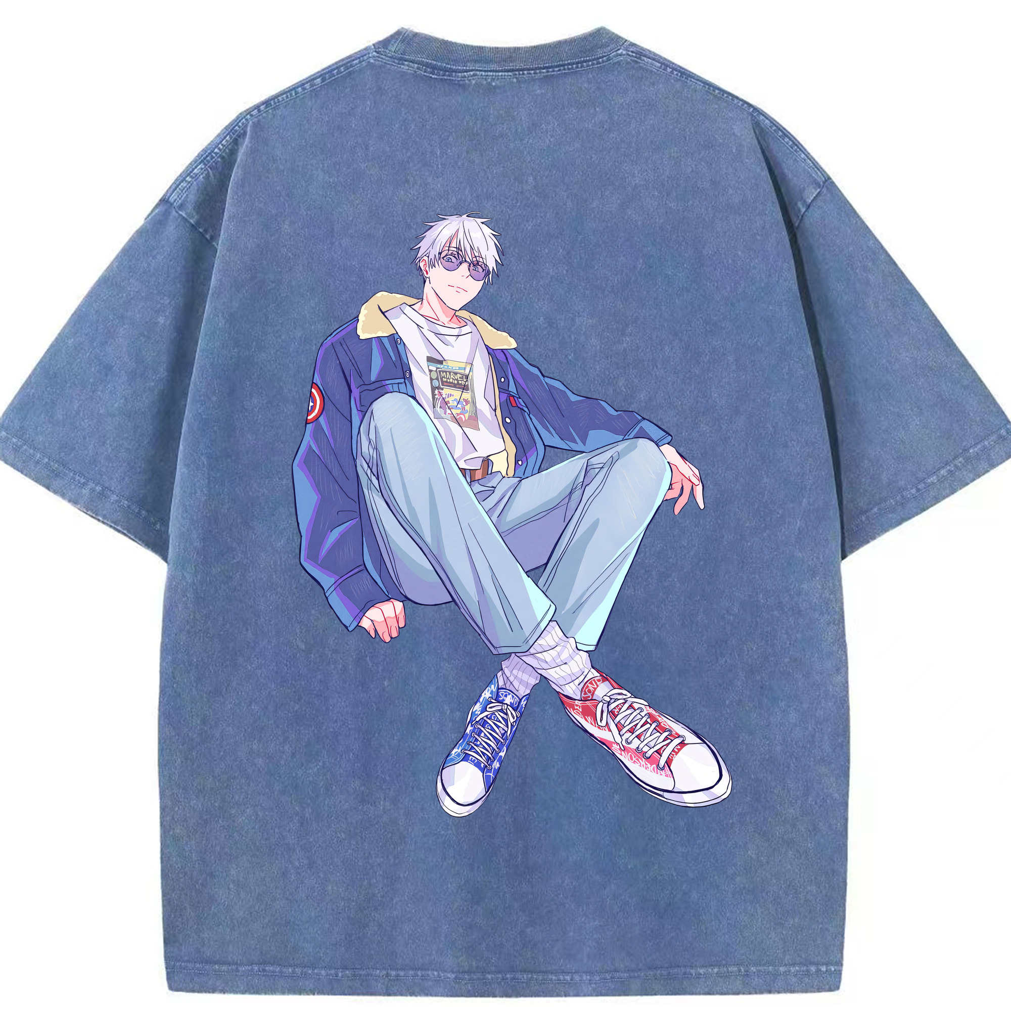 （画像用） 呪術廻戦 Jujutsu Kaisen 綿100% ヴィンテージ風 半袖Tシャツ（背面プリント）