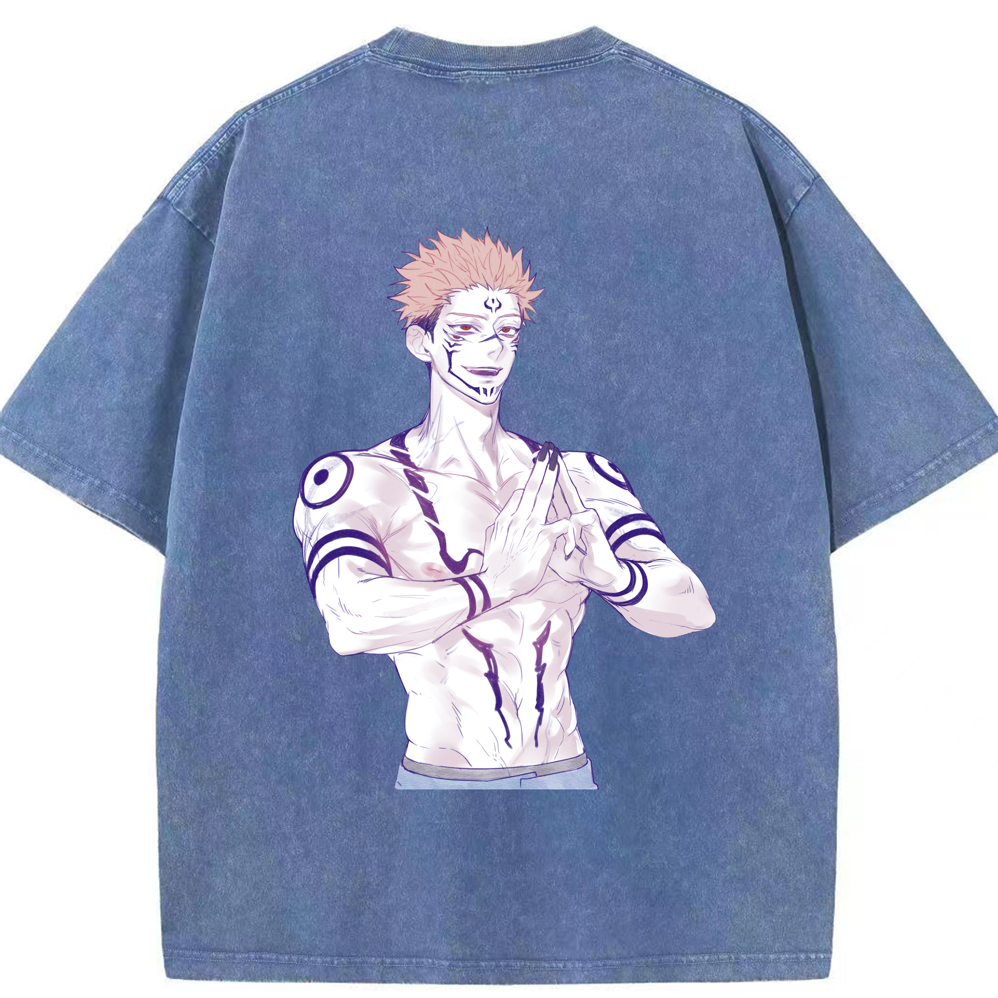 （画像用） 呪術廻戦 Jujutsu Kaisen 綿100% ヴィンテージ風 半袖Tシャツ（背面プリント）