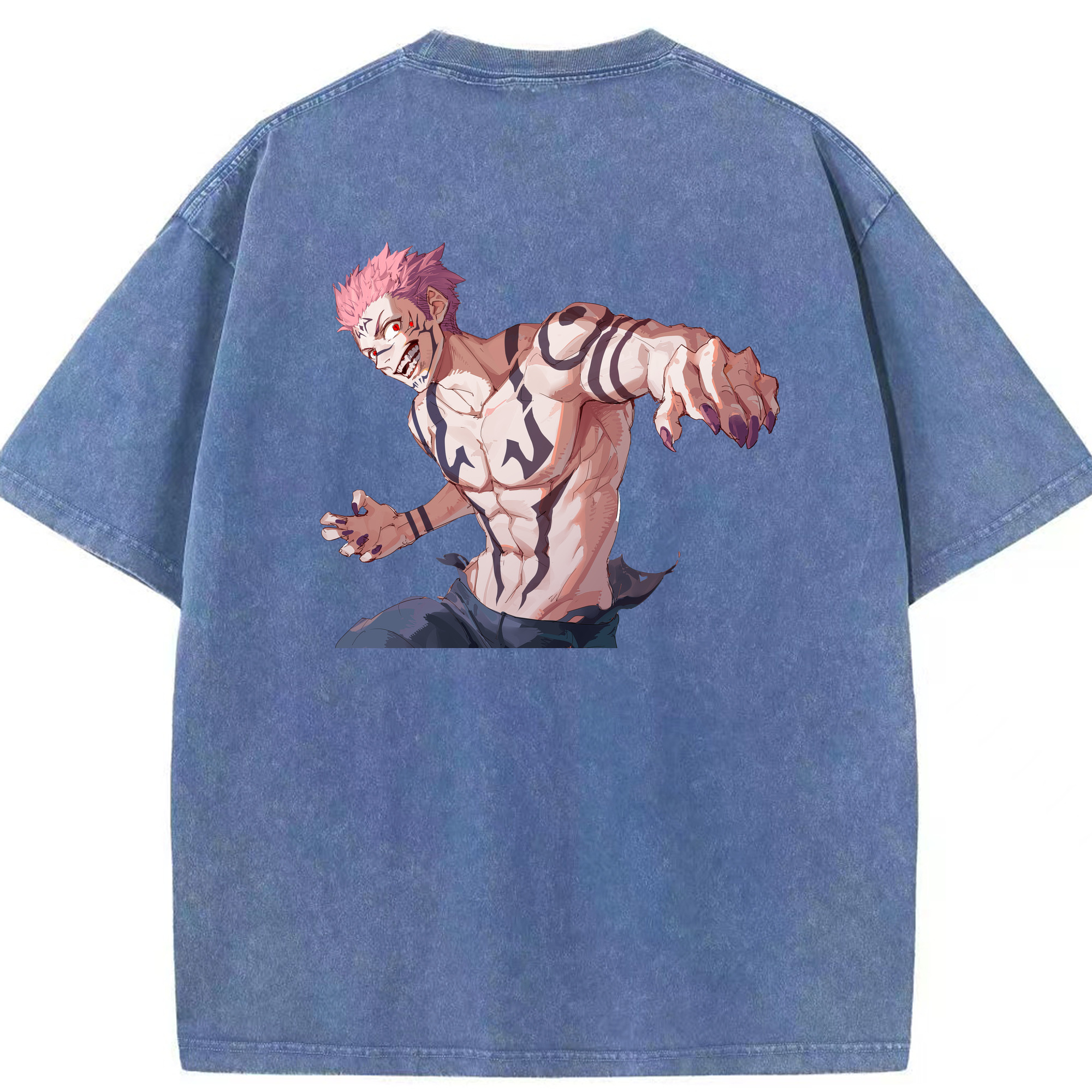 （画像用） 呪術廻戦 Jujutsu Kaisen 綿100% ヴィンテージ風 半袖Tシャツ（背面プリント）