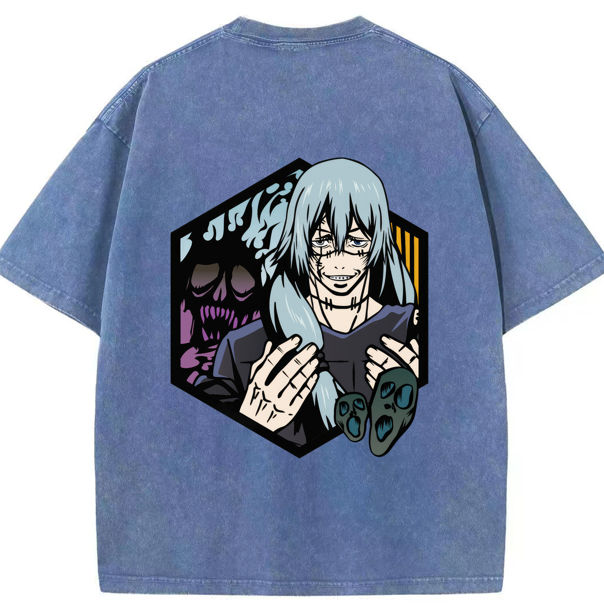 （画像用） 呪術廻戦 Jujutsu Kaisen 綿100% ヴィンテージ風 半袖Tシャツ（背面プリント）
