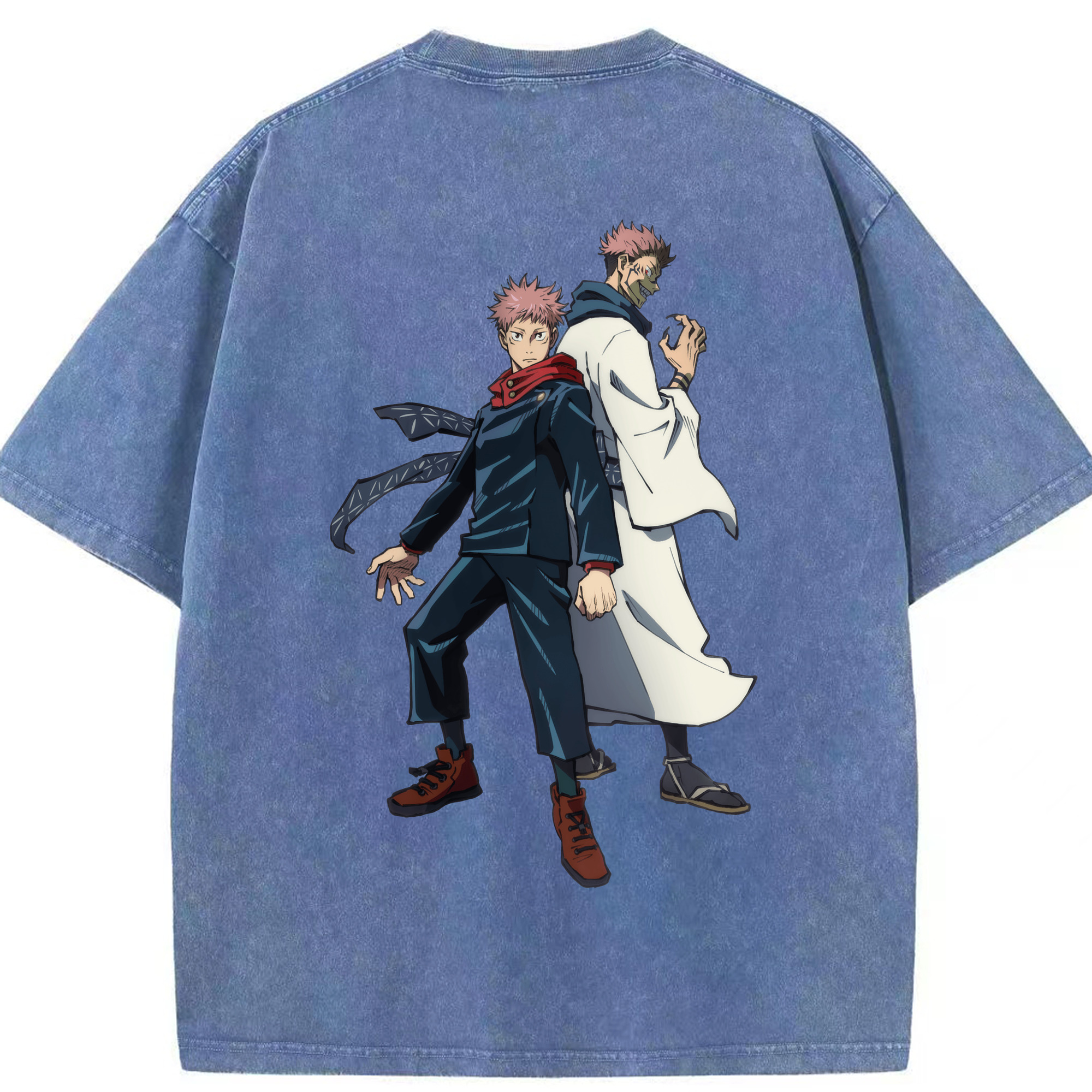 （画像用） 呪術廻戦 Jujutsu Kaisen 綿100% ヴィンテージ風 半袖Tシャツ（背面プリント）