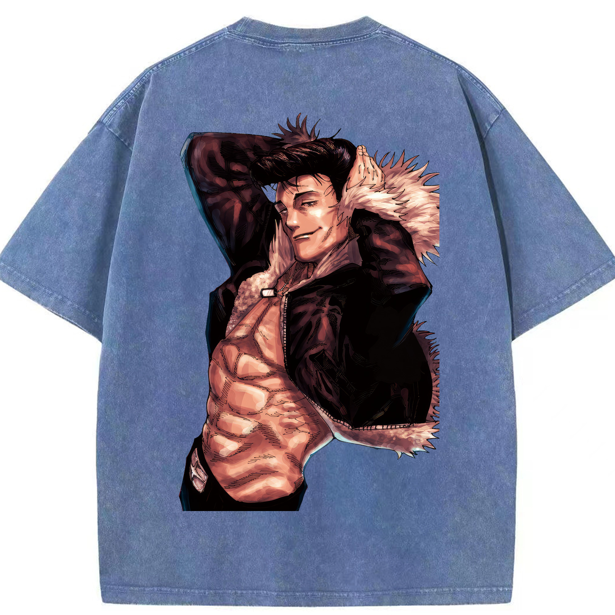 （画像用） 呪術廻戦 Jujutsu Kaisen 綿100% ヴィンテージ風 半袖Tシャツ（背面プリント）