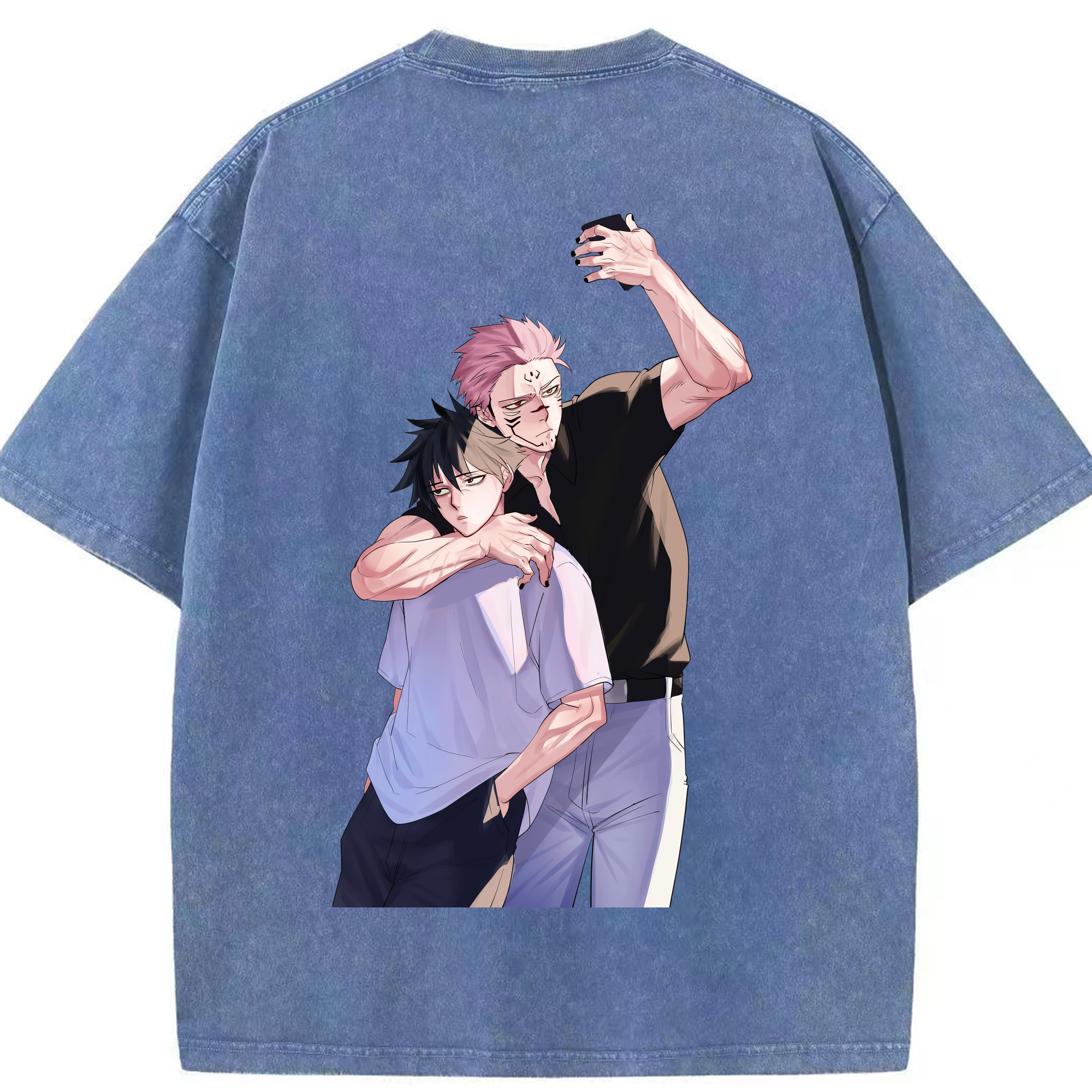 （画像用） 呪術廻戦 Jujutsu Kaisen 綿100% ヴィンテージ風 半袖Tシャツ（背面プリント）