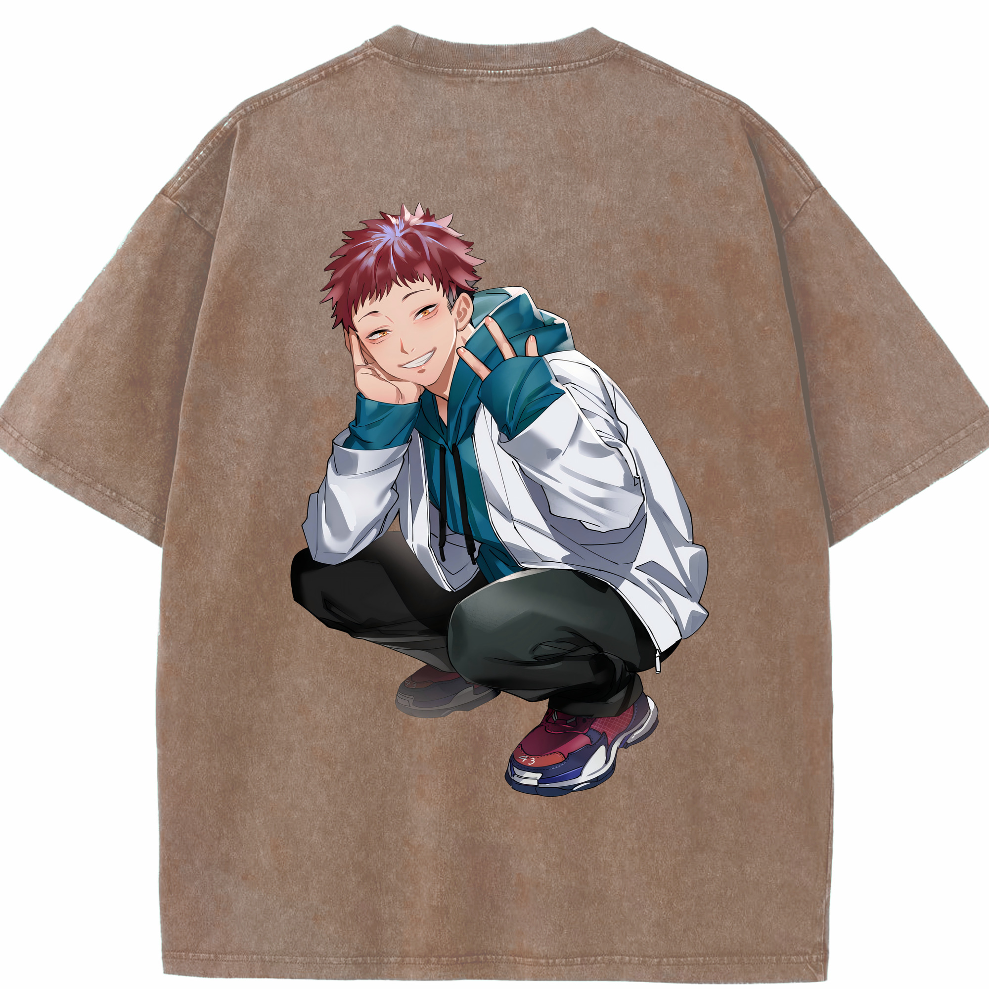 （画像用） 呪術廻戦 Jujutsu Kaisen 綿100% ヴィンテージ風 半袖Tシャツ（背面プリント）