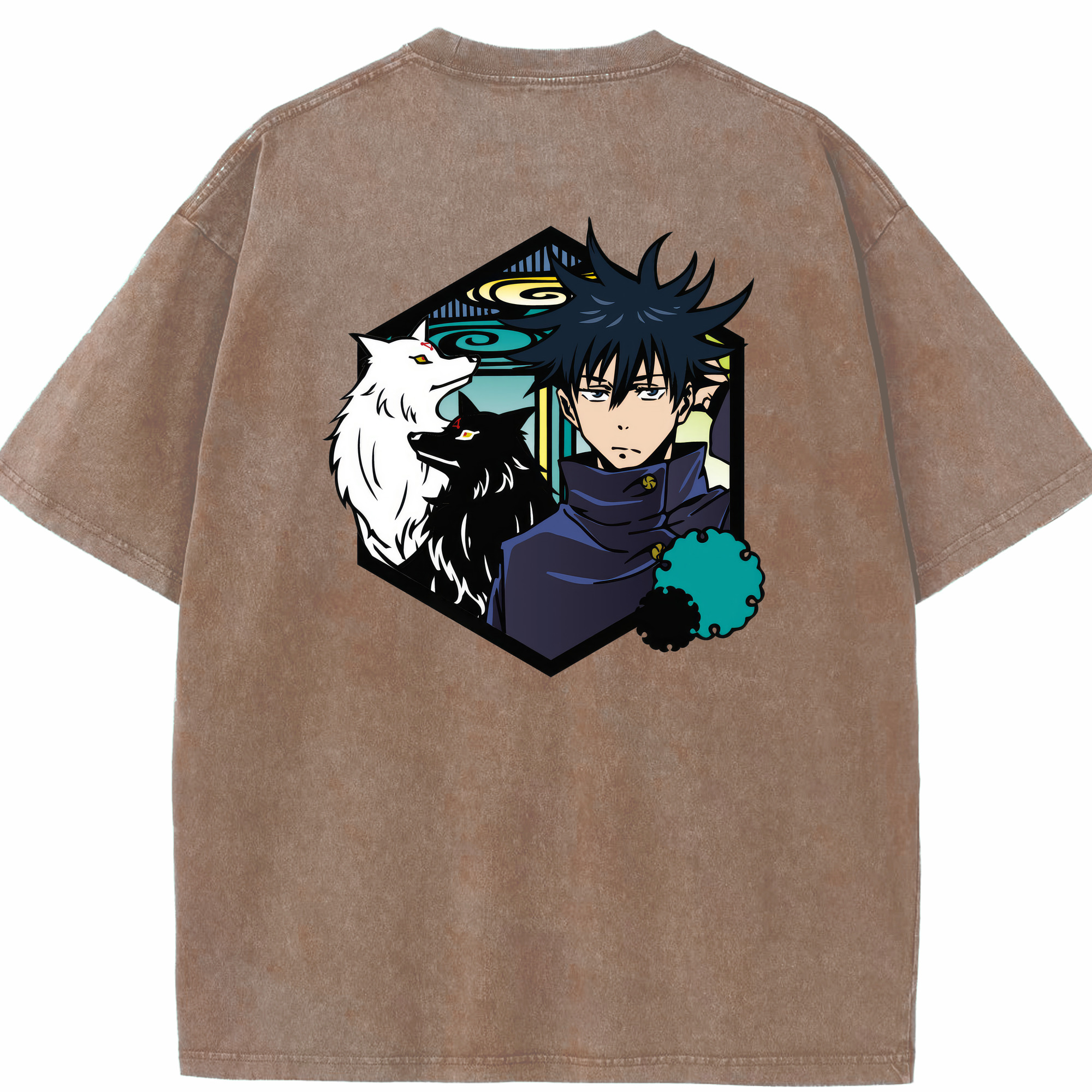 （画像用） 呪術廻戦 Jujutsu Kaisen 綿100% ヴィンテージ風 半袖Tシャツ（背面プリント）