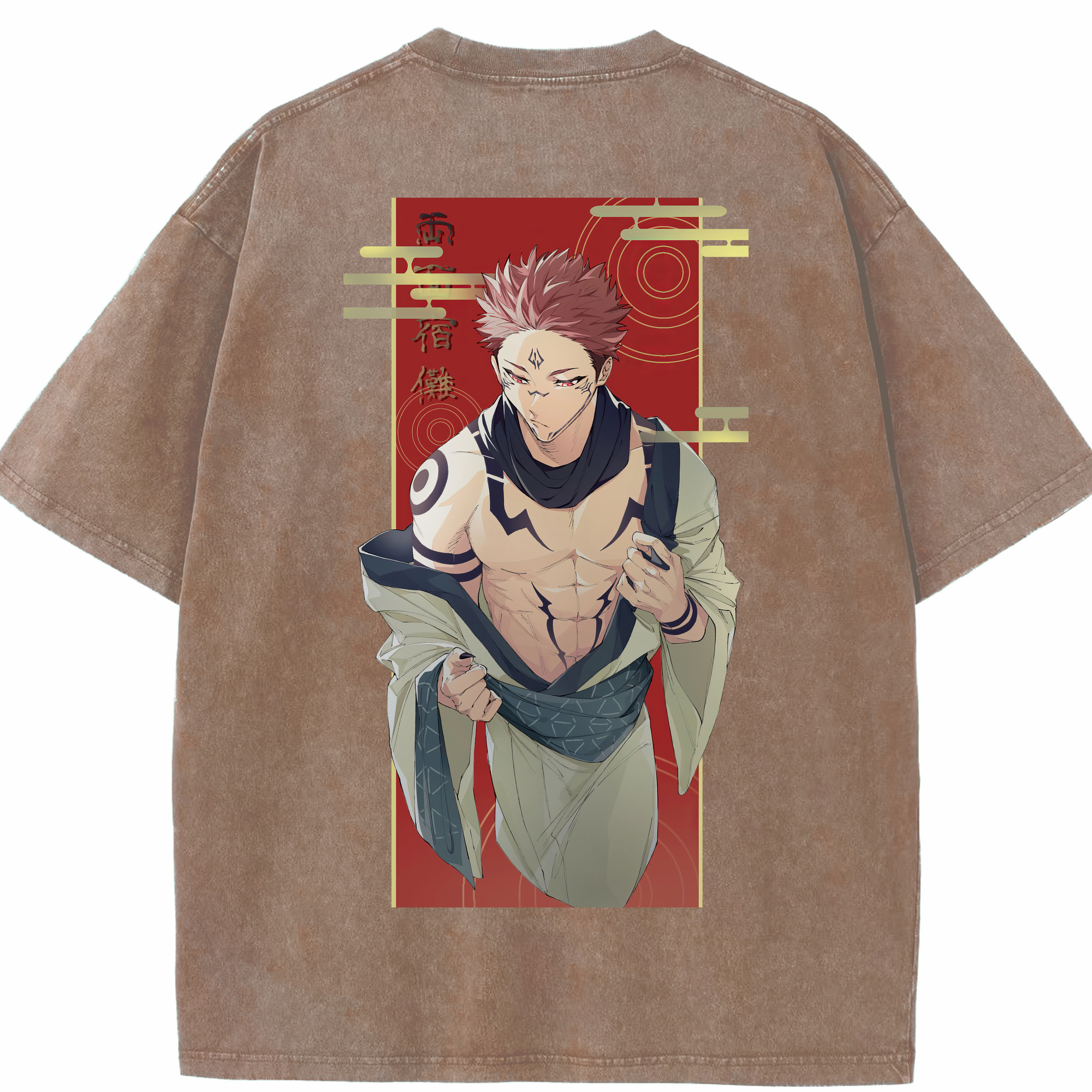 （画像用） 呪術廻戦 Jujutsu Kaisen 綿100% ヴィンテージ風 半袖Tシャツ（背面プリント）