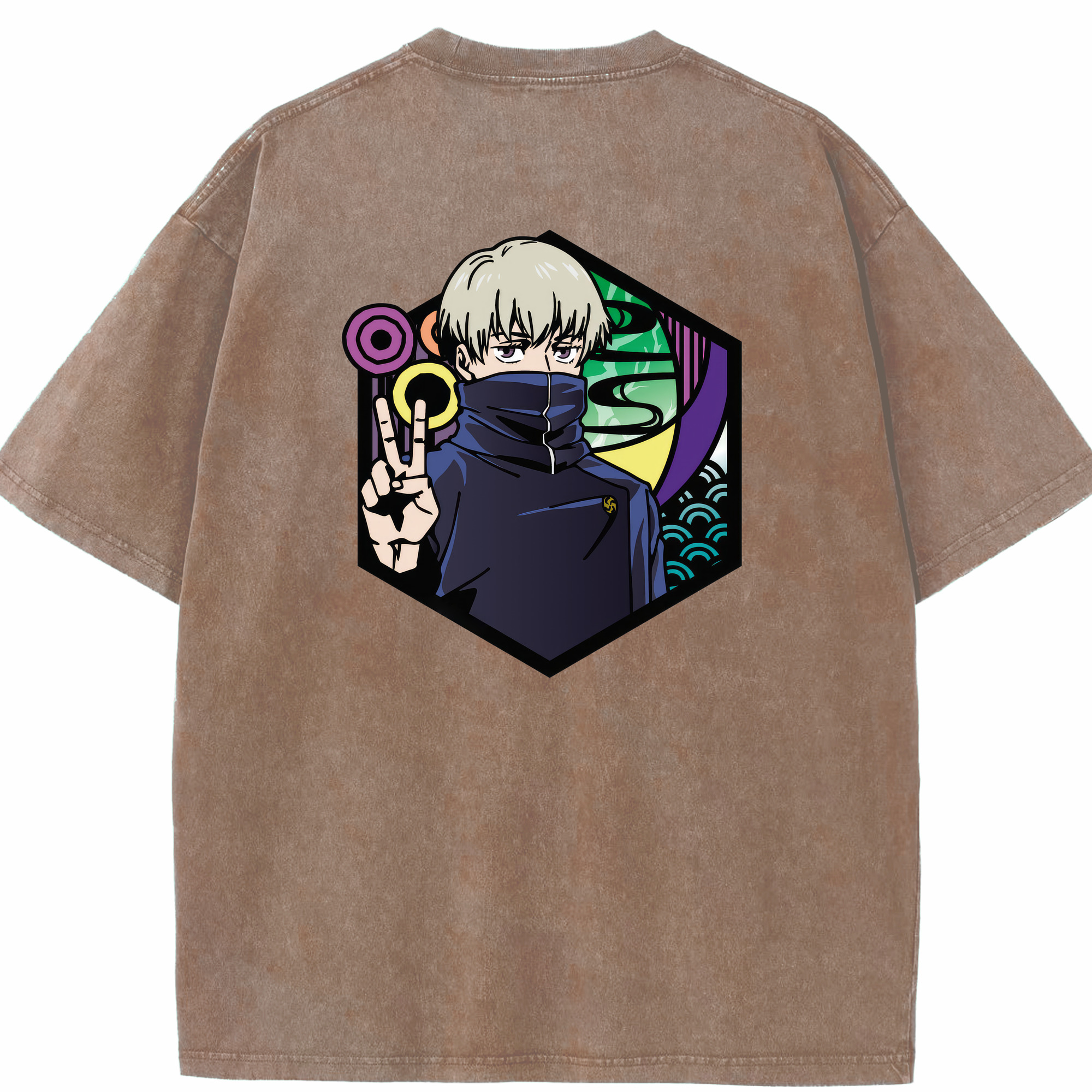 （画像用） 呪術廻戦 Jujutsu Kaisen 綿100% ヴィンテージ風 半袖Tシャツ（背面プリント）