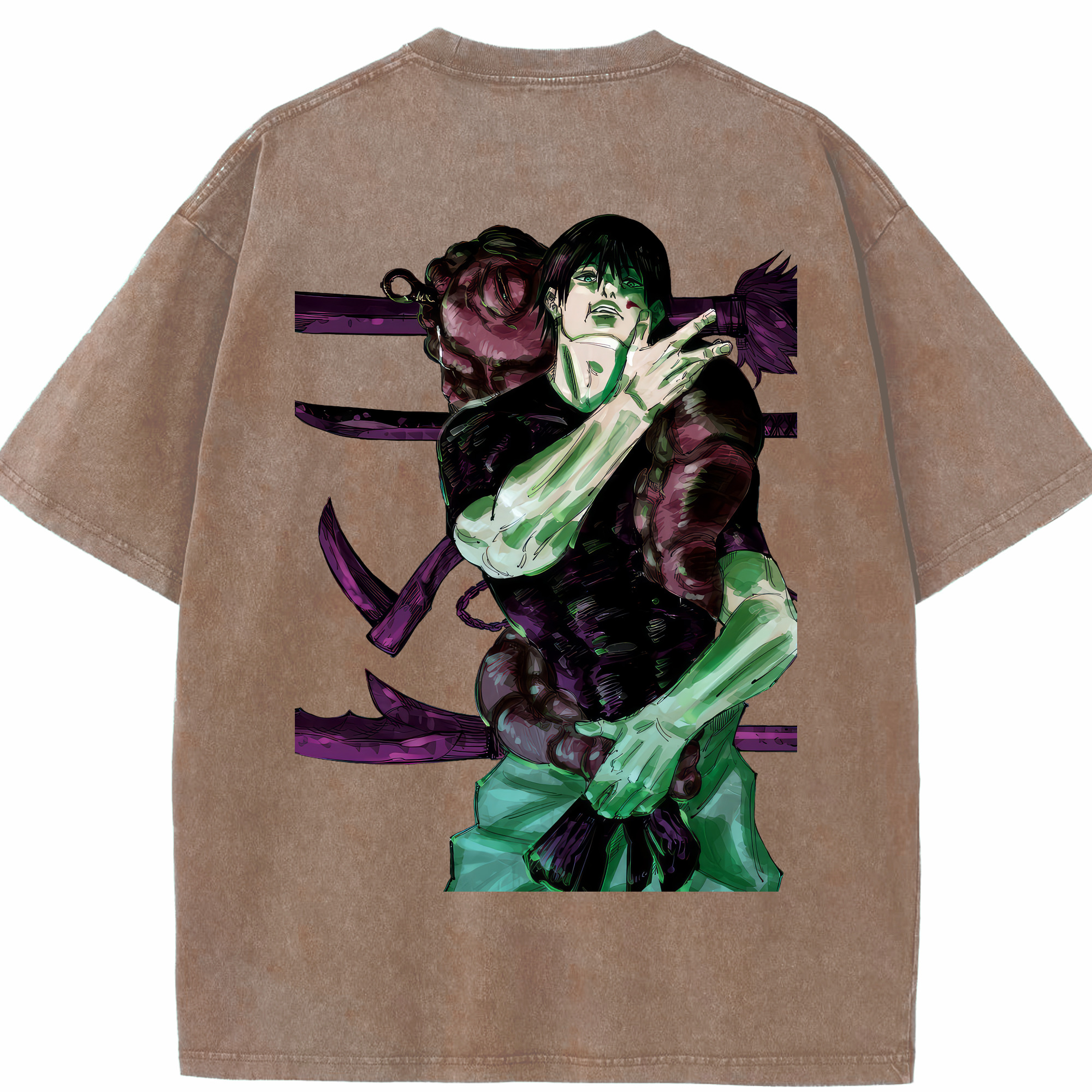 （画像用） 呪術廻戦 Jujutsu Kaisen 綿100% ヴィンテージ風 半袖Tシャツ（背面プリント）