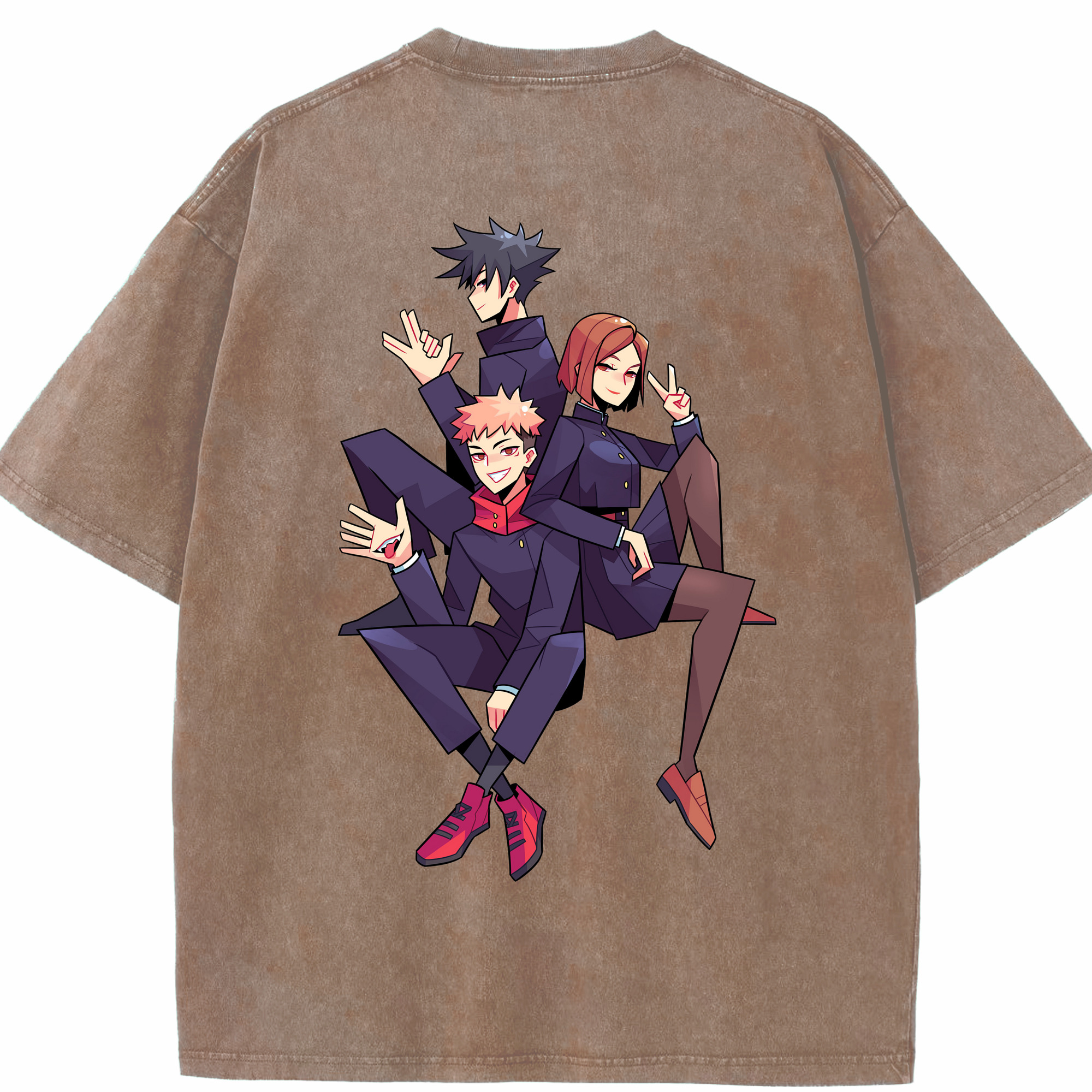 （画像用） 呪術廻戦 Jujutsu Kaisen 綿100% ヴィンテージ風 半袖Tシャツ（背面プリント）