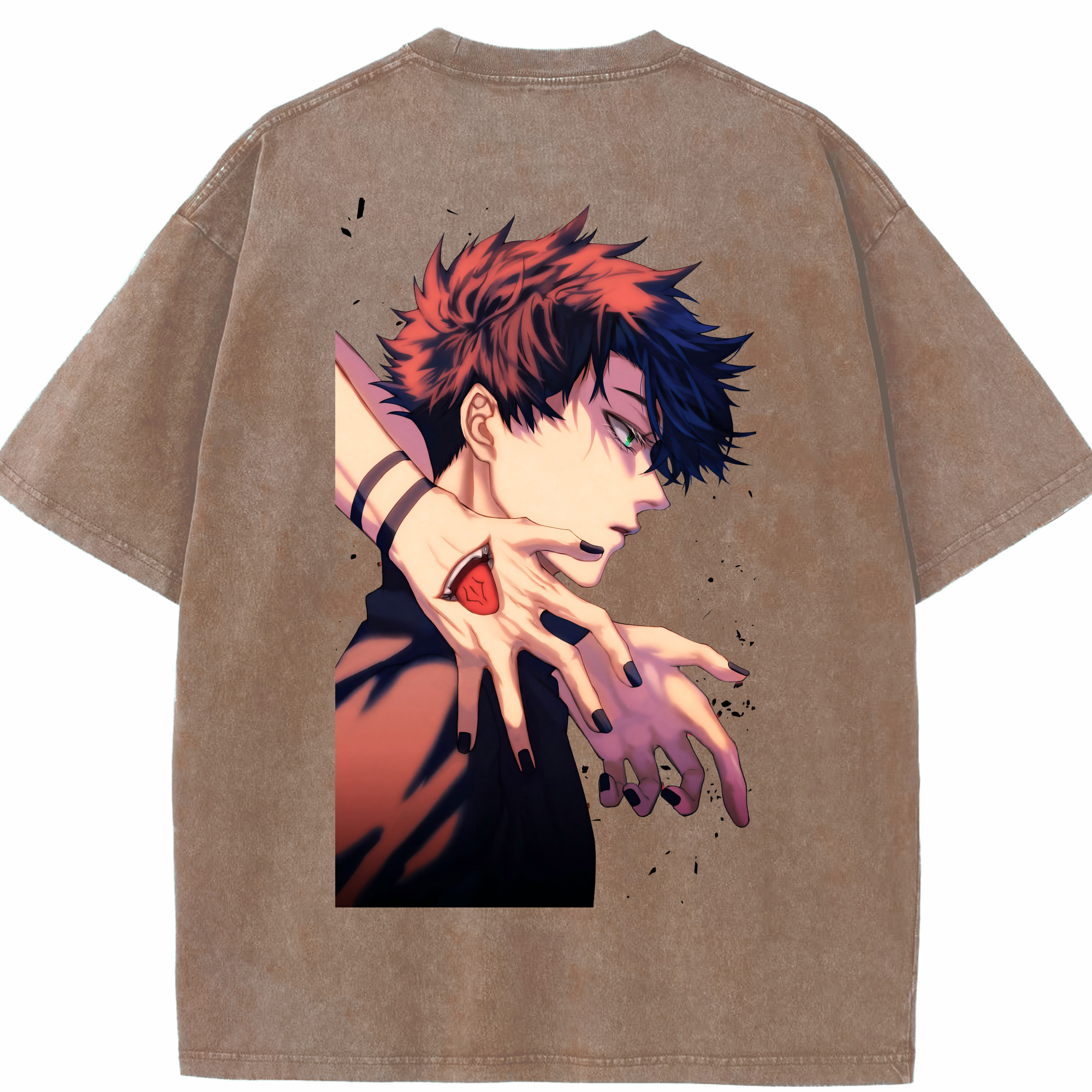 （画像用） 呪術廻戦 Jujutsu Kaisen 綿100% ヴィンテージ風 半袖Tシャツ（背面プリント）