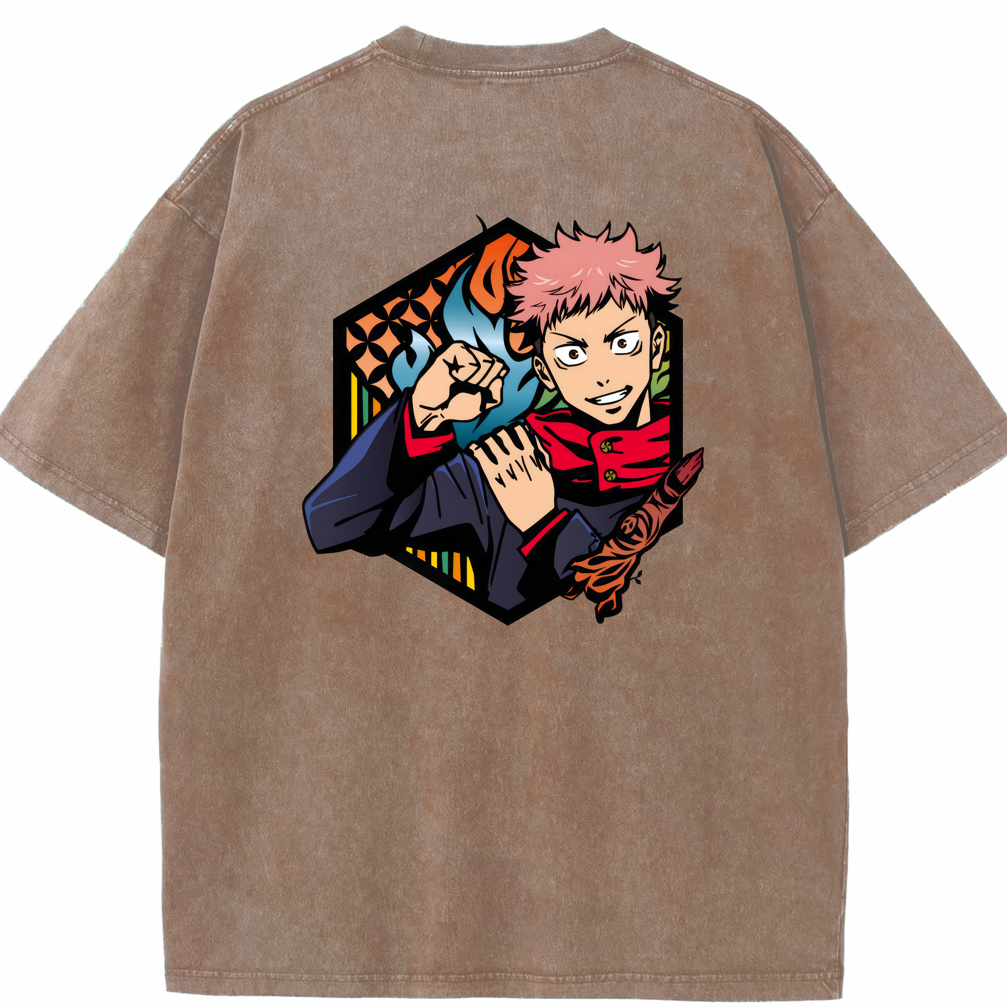 （画像用） 呪術廻戦 Jujutsu Kaisen 綿100% ヴィンテージ風 半袖Tシャツ（背面プリント）