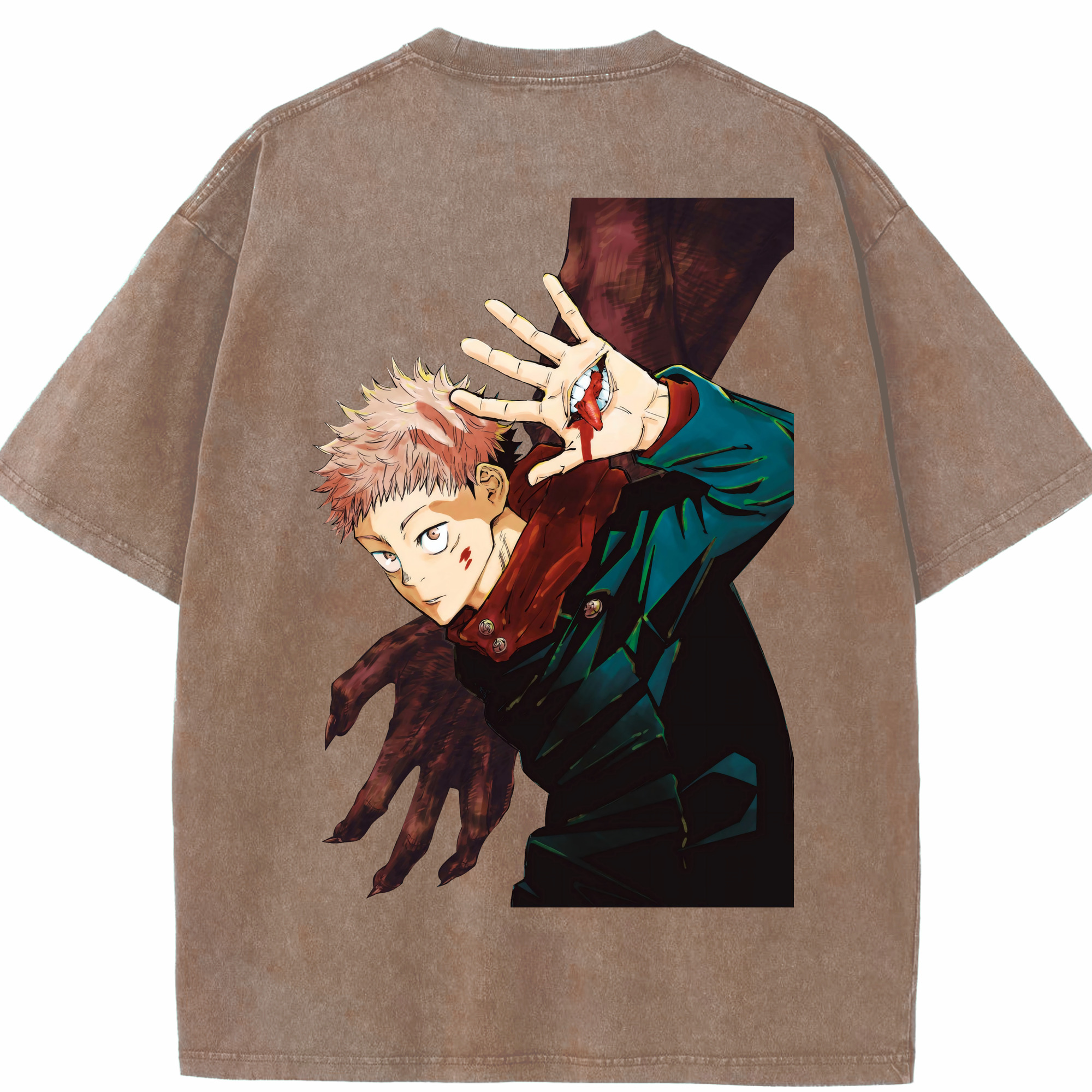 （画像用） 呪術廻戦 Jujutsu Kaisen 綿100% ヴィンテージ風 半袖Tシャツ（背面プリント）