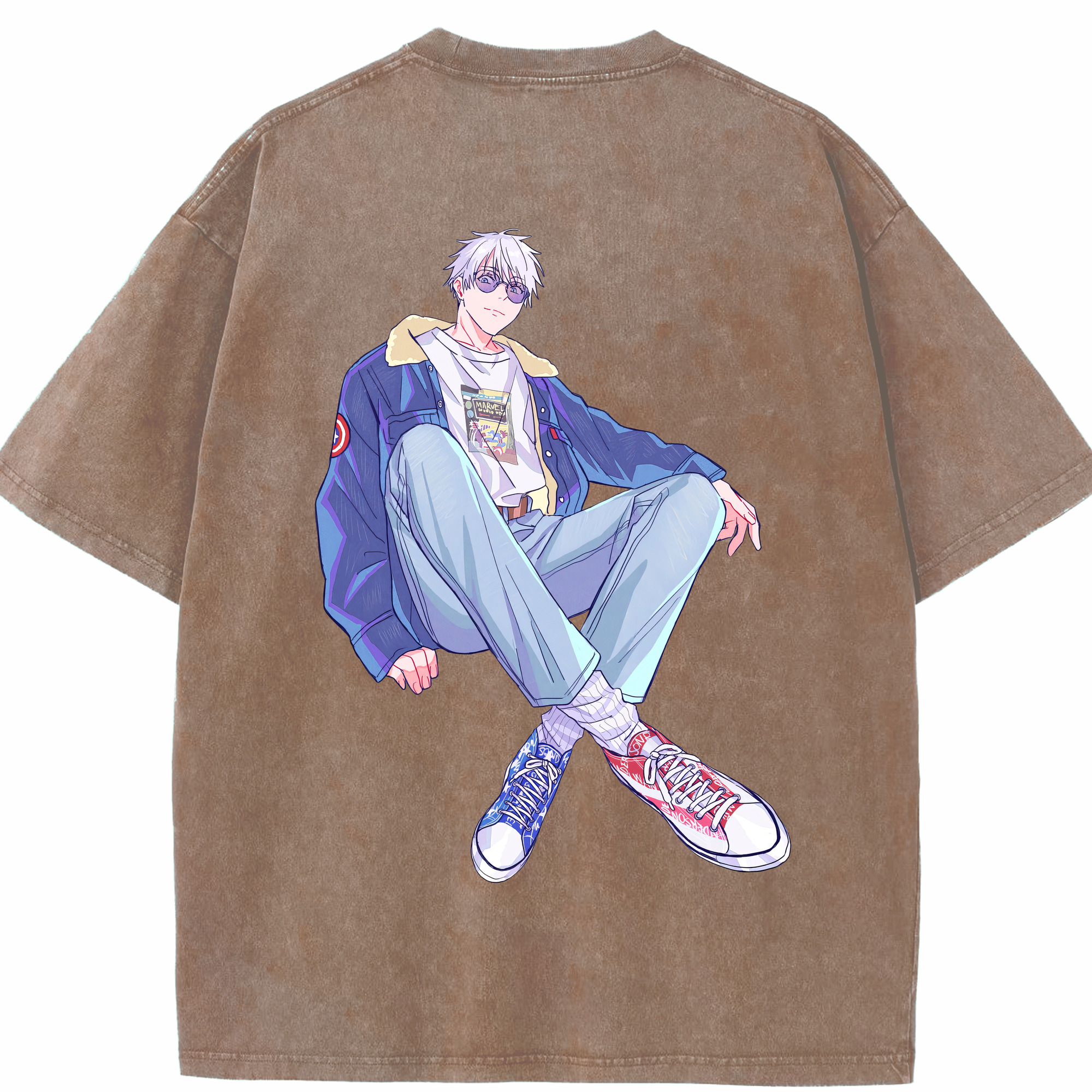 （画像用） 呪術廻戦 Jujutsu Kaisen 綿100% ヴィンテージ風 半袖Tシャツ（背面プリント）
