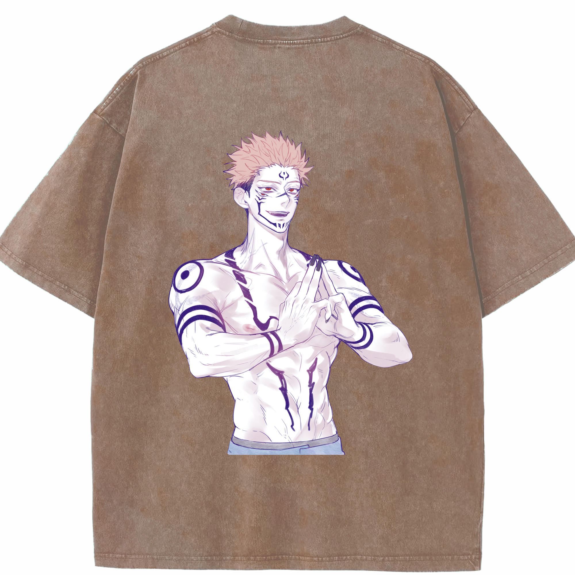 （画像用） 呪術廻戦 Jujutsu Kaisen 綿100% ヴィンテージ風 半袖Tシャツ（背面プリント）