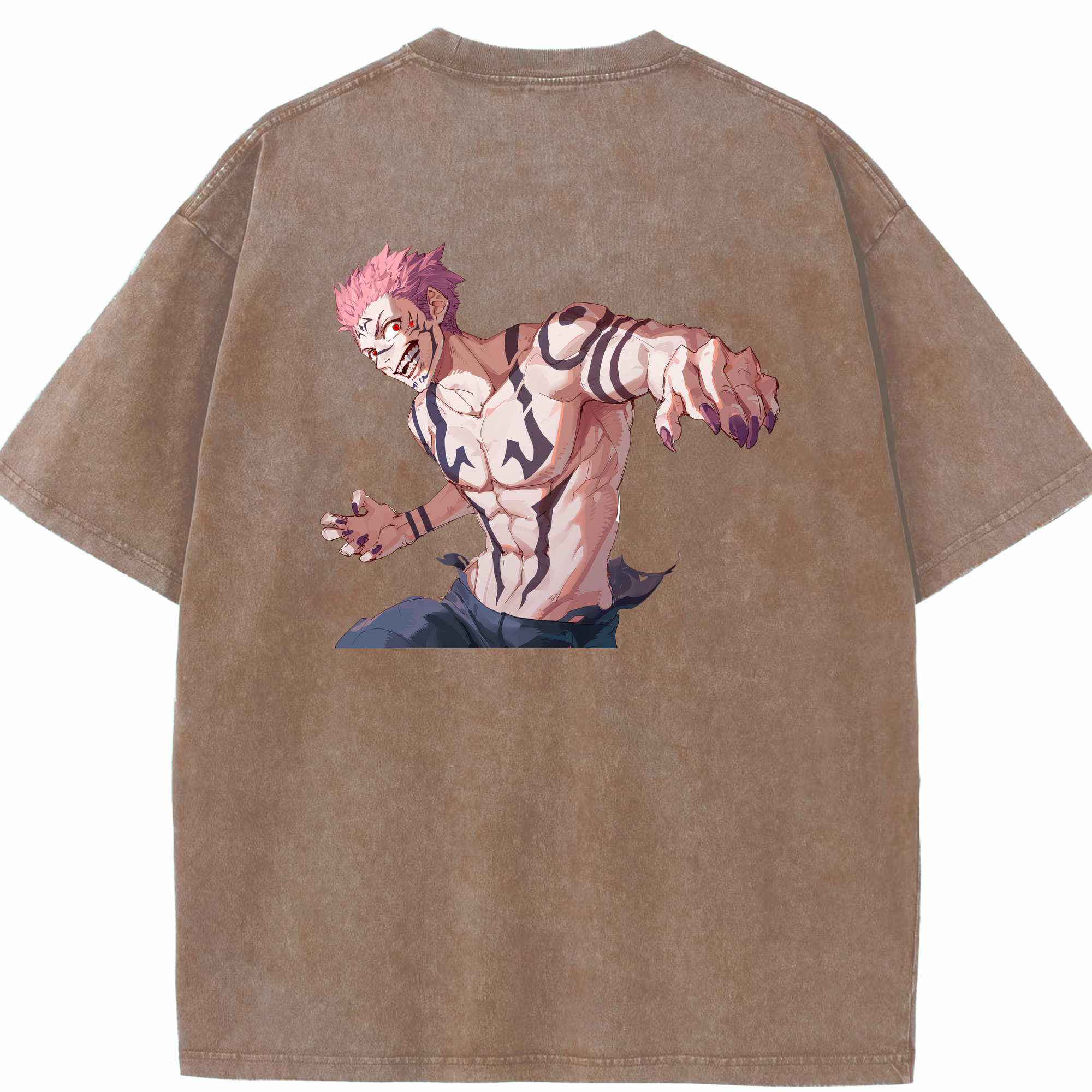 （画像用） 呪術廻戦 Jujutsu Kaisen 綿100% ヴィンテージ風 半袖Tシャツ（背面プリント）