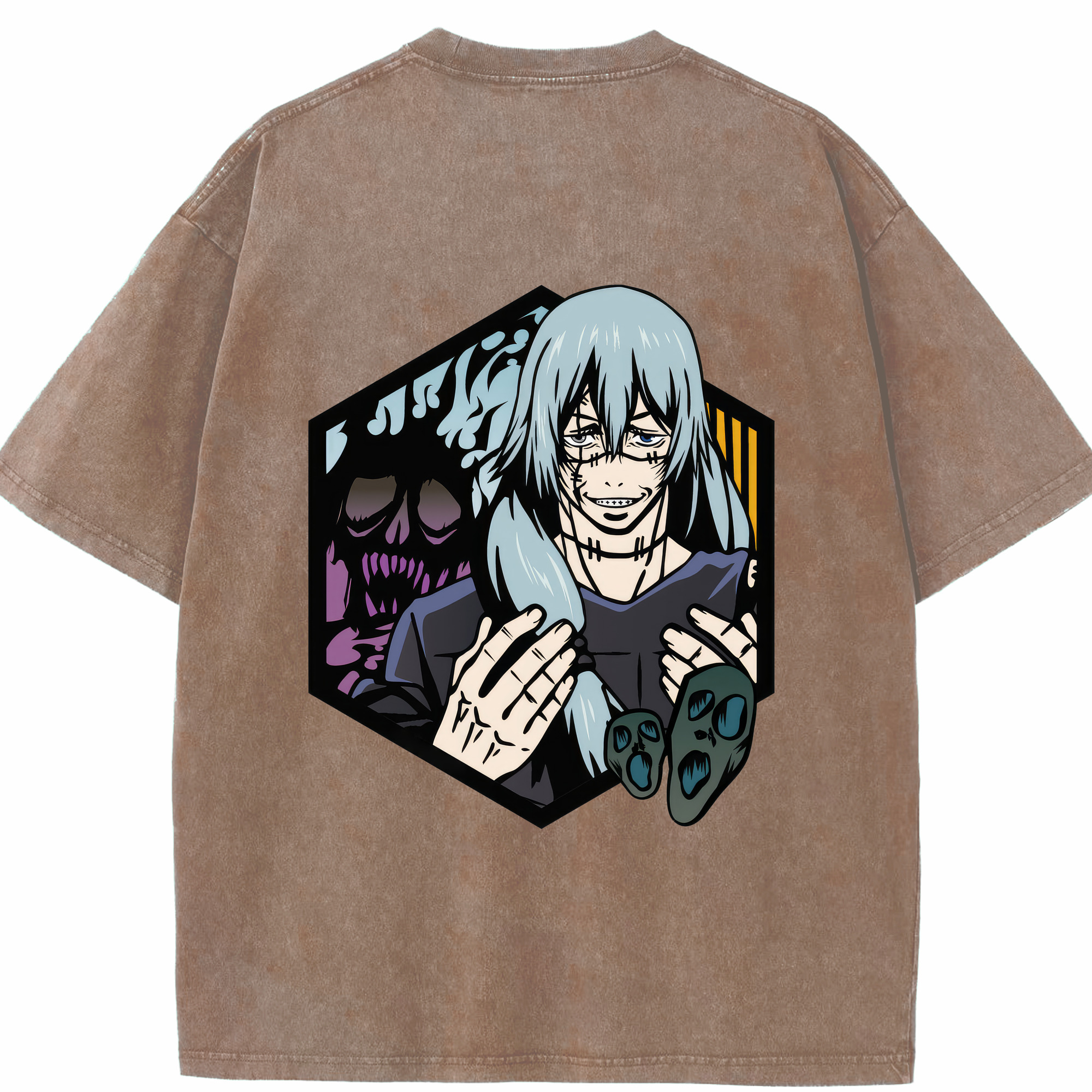 （画像用） 呪術廻戦 Jujutsu Kaisen 綿100% ヴィンテージ風 半袖Tシャツ（背面プリント）