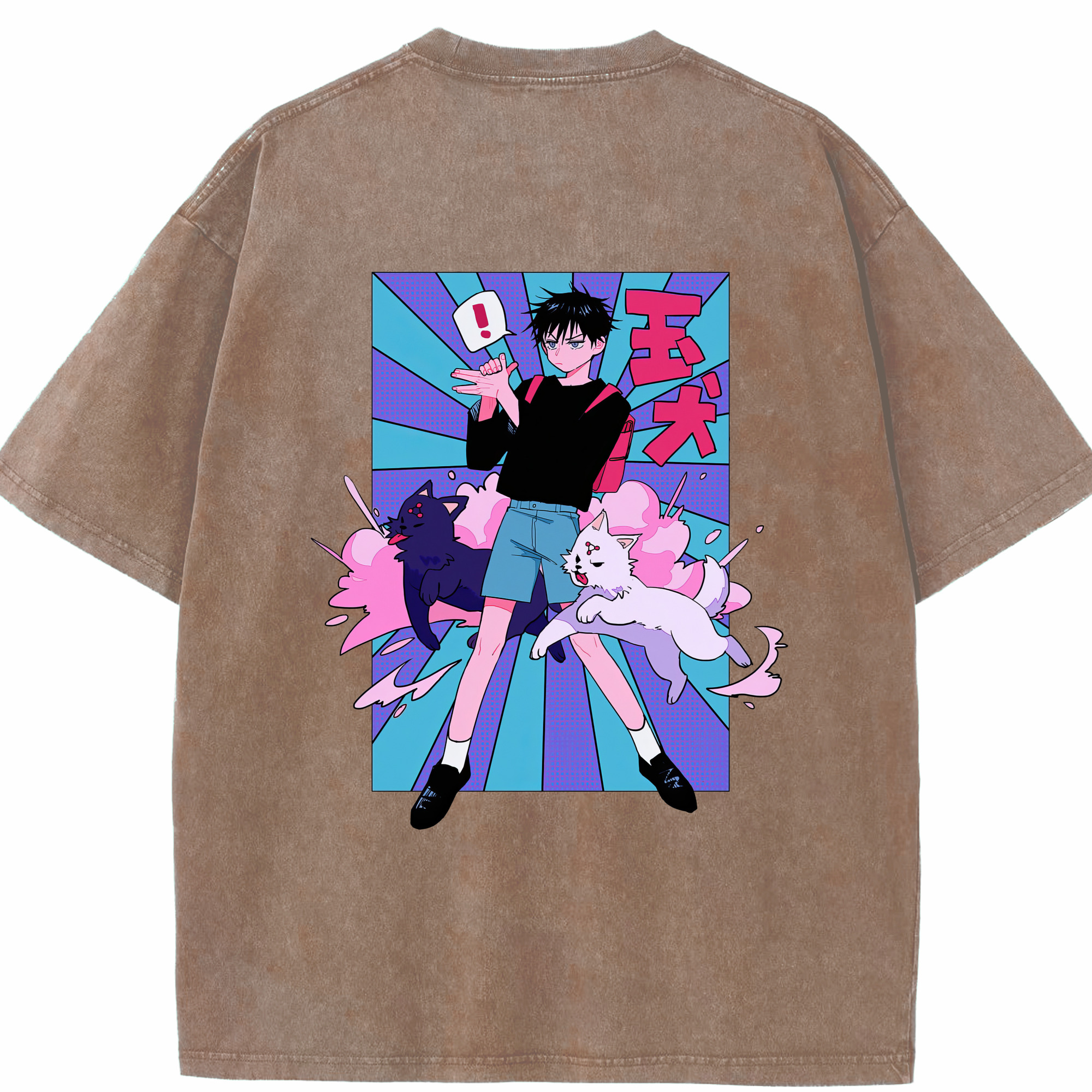 （画像用） 呪術廻戦 Jujutsu Kaisen 綿100% ヴィンテージ風 半袖Tシャツ（背面プリント）