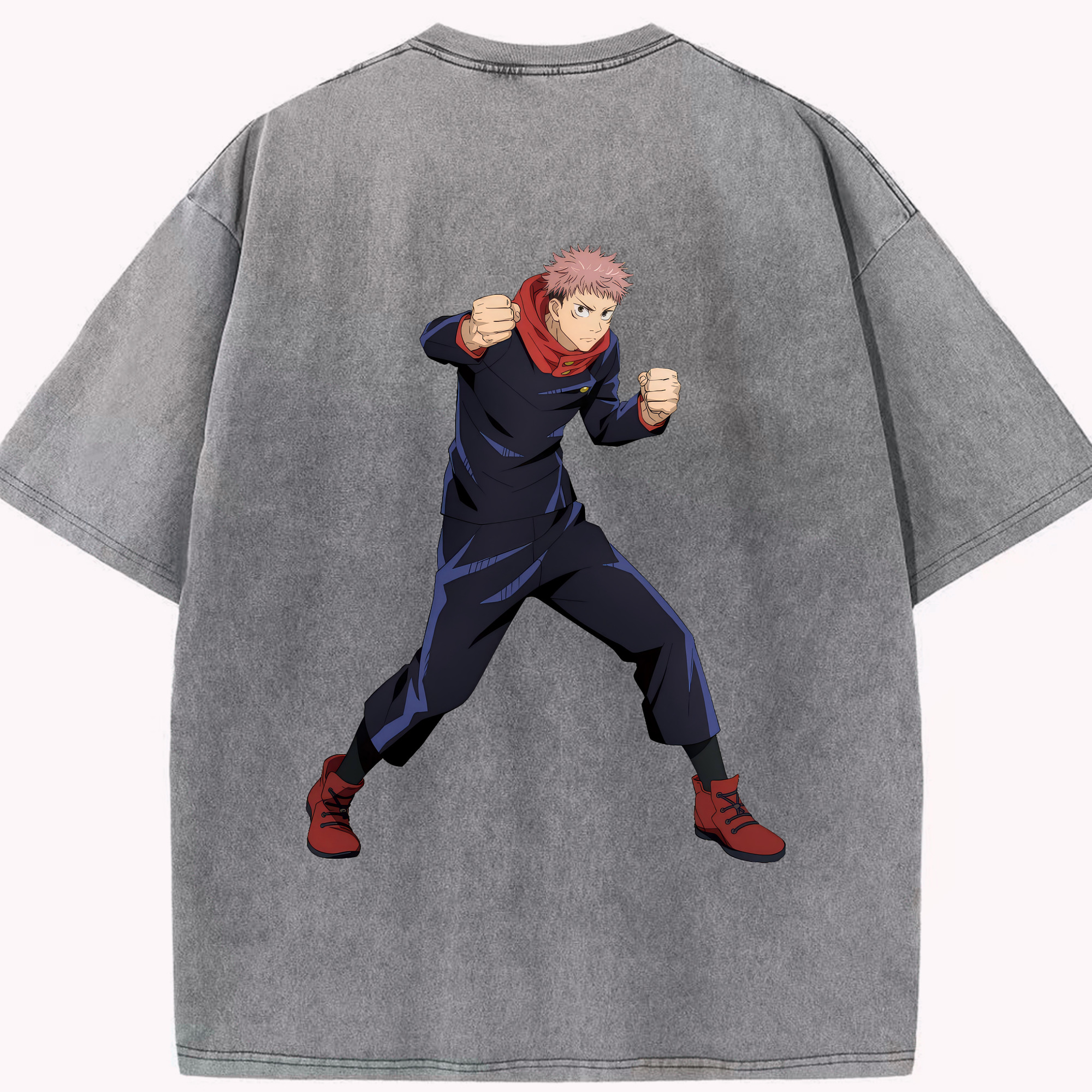 （画像用） 呪術廻戦 Jujutsu Kaisen 綿100% ヴィンテージ風 半袖Tシャツ（背面プリント）