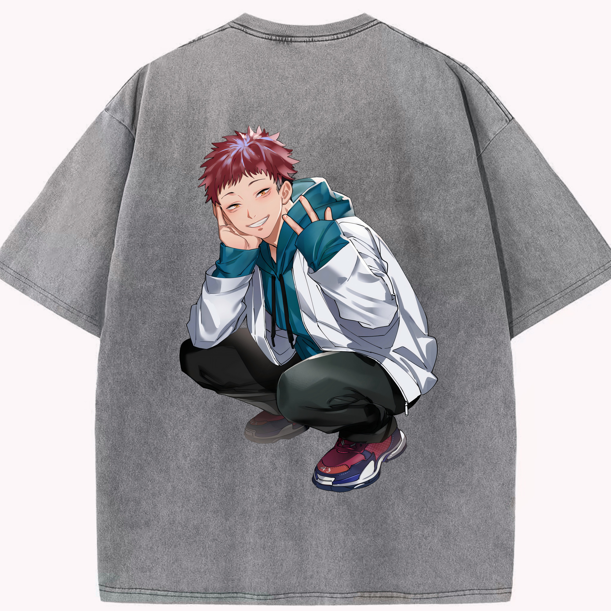 （画像用） 呪術廻戦 Jujutsu Kaisen 綿100% ヴィンテージ風 半袖Tシャツ（背面プリント）