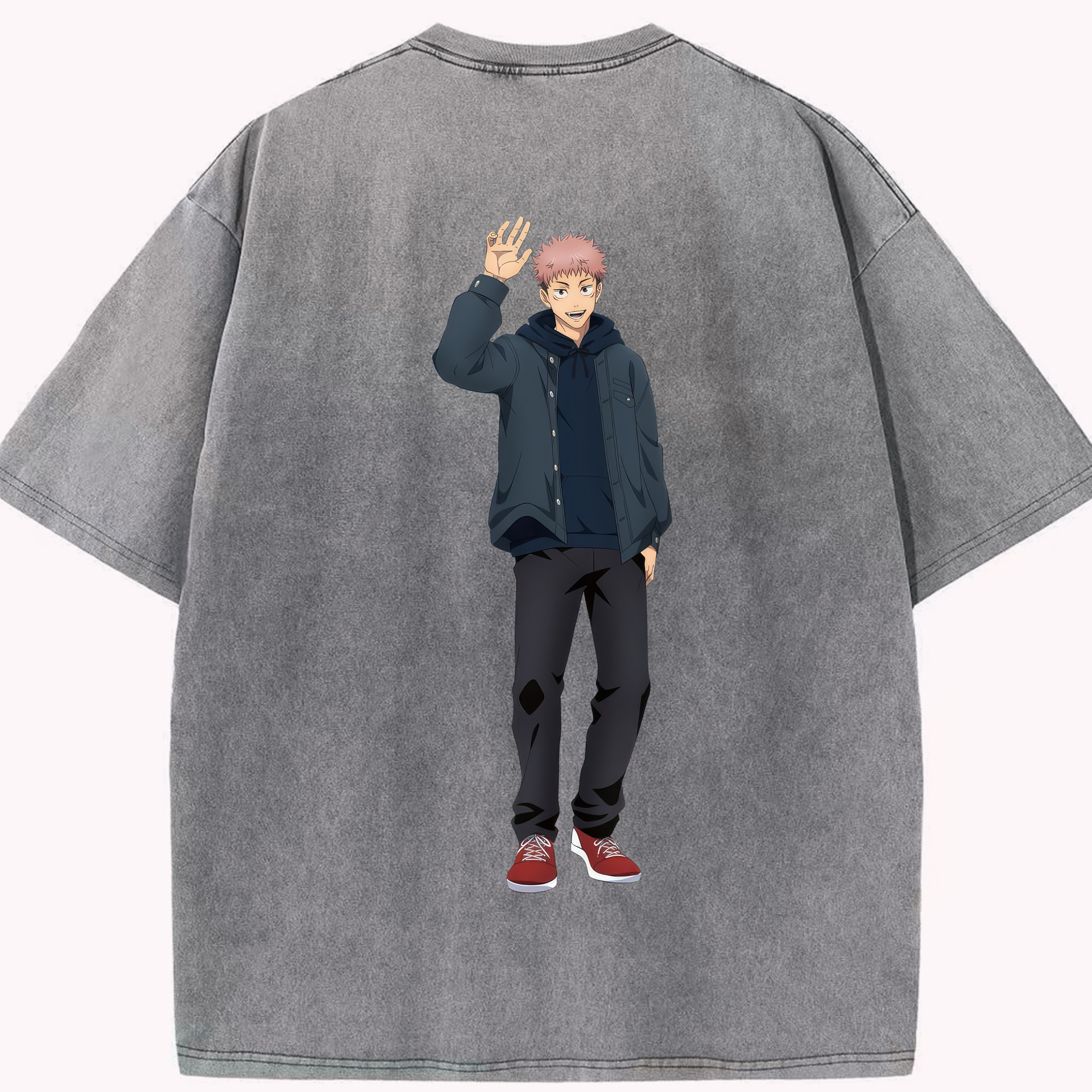 （画像用） 呪術廻戦 Jujutsu Kaisen 綿100% ヴィンテージ風 半袖Tシャツ（背面プリント）