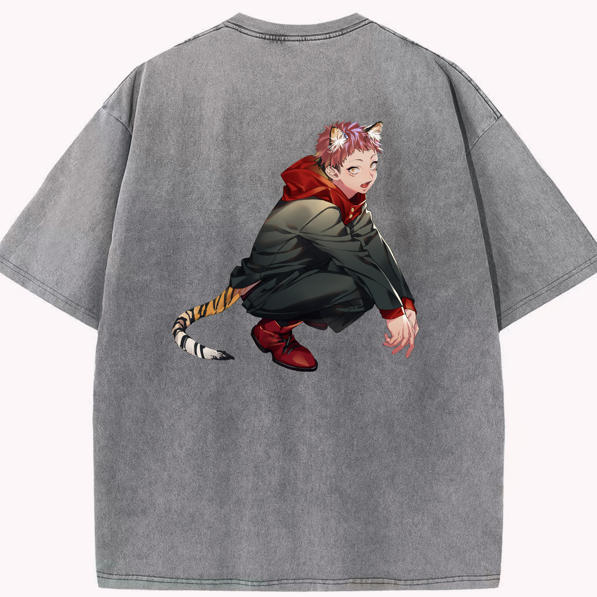 （画像用） 呪術廻戦 Jujutsu Kaisen 綿100% ヴィンテージ風 半袖Tシャツ（背面プリント）