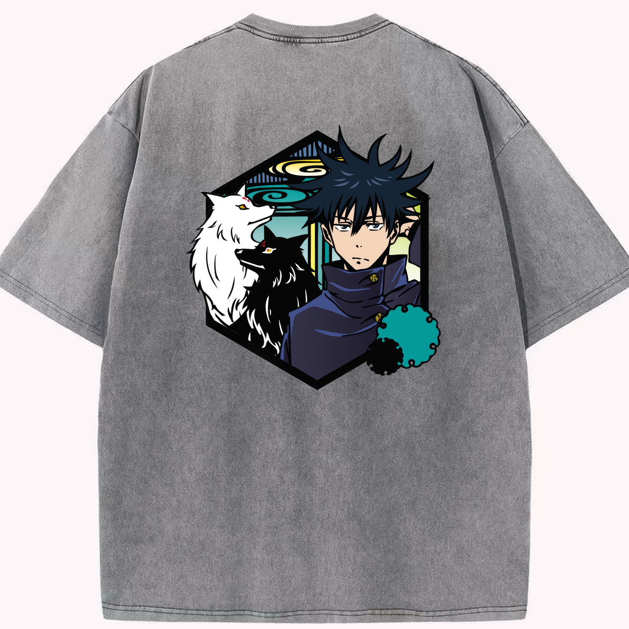 （画像用） 呪術廻戦 Jujutsu Kaisen 綿100% ヴィンテージ風 半袖Tシャツ（背面プリント）