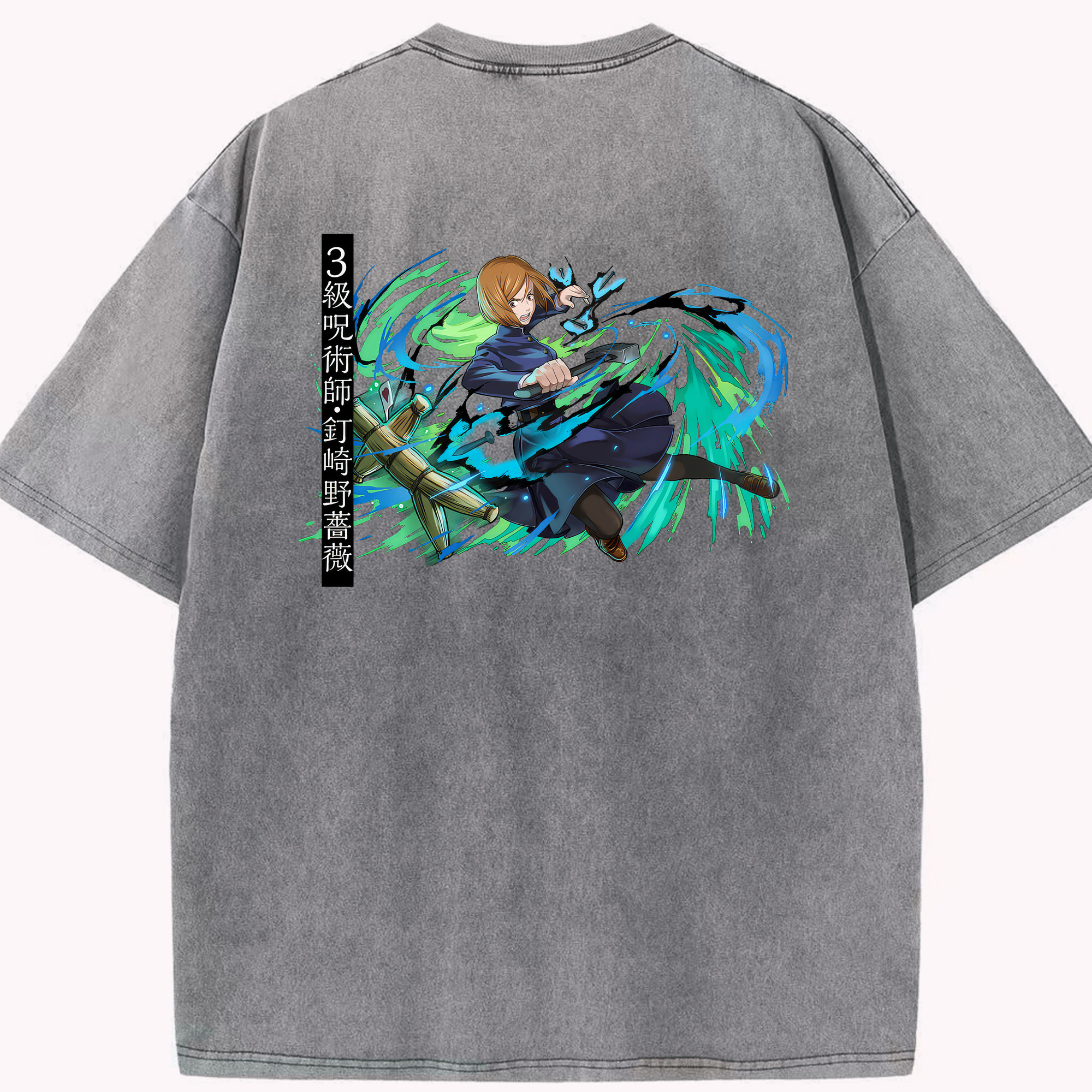 （画像用） 呪術廻戦 Jujutsu Kaisen 綿100% ヴィンテージ風 半袖Tシャツ（背面プリント）