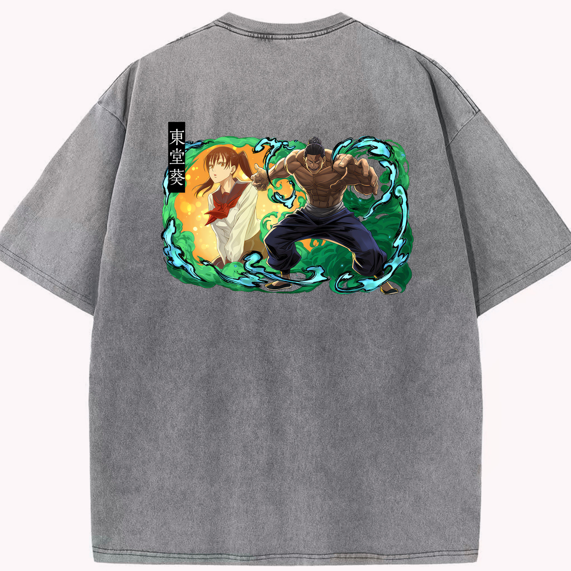 （画像用） 呪術廻戦 Jujutsu Kaisen 綿100% ヴィンテージ風 半袖Tシャツ（背面プリント）